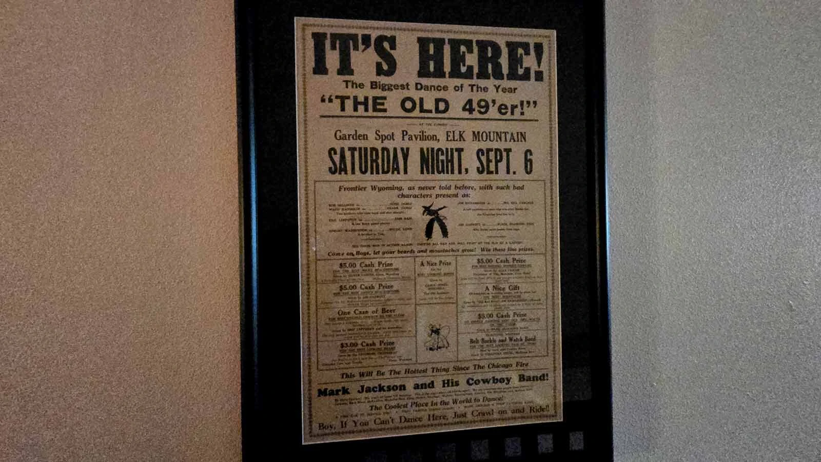 An advertisement for the Garden Spot Pavilion, which was once a multi-state entertainment mecca in Elk Mountain, where world-famous musicians played to raucous crowds on its legendary bouncing floor.