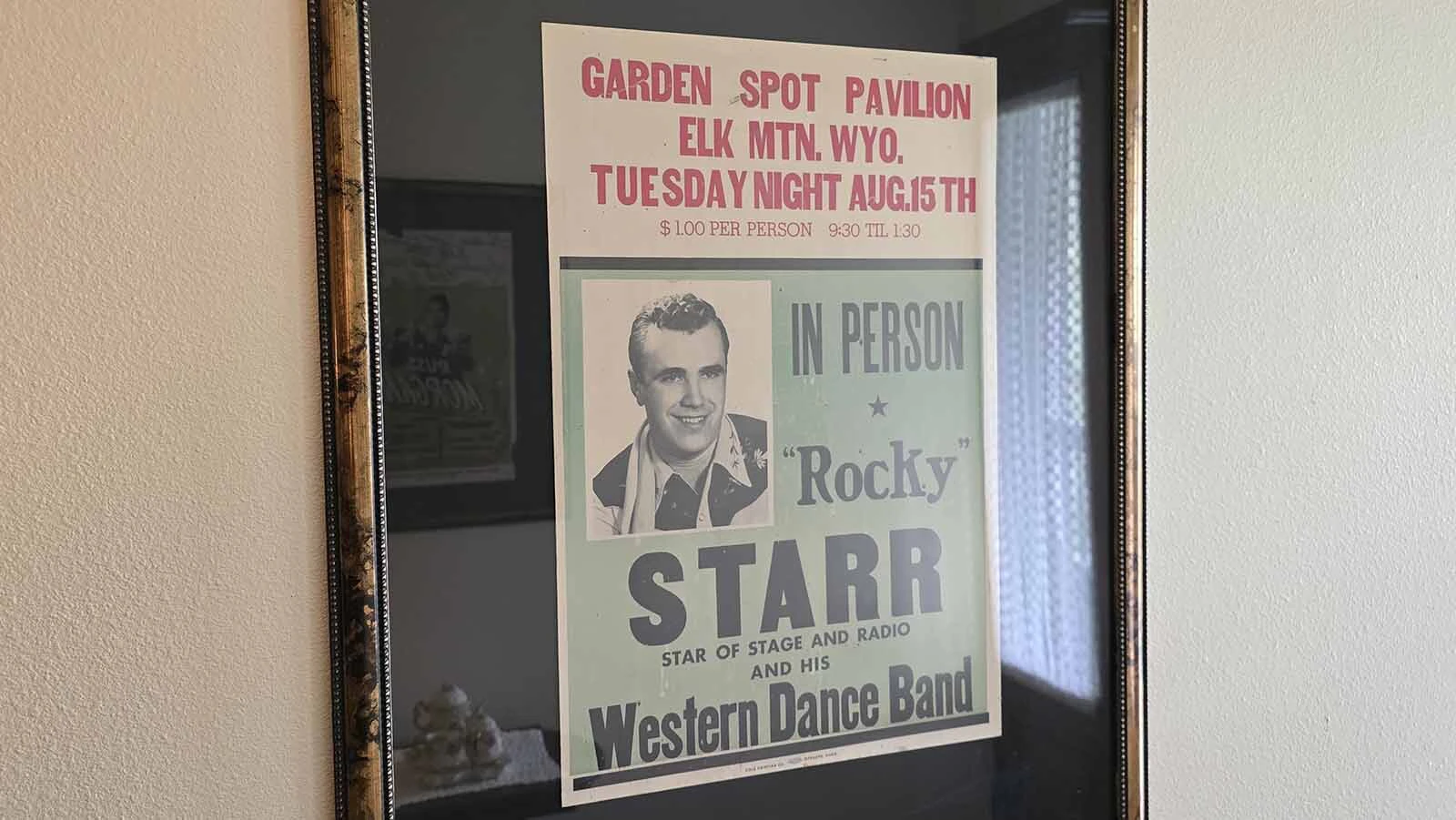Elk Mountain was once a multi-state entertainment mecca, where world-famous musicians played to raucous crowds on a legendary bouncing floor at a place called Garden Spot Pavilion. This poster, hanging up in the Elk Mountain Hotel, is one of the musicians who played there during the big band era.