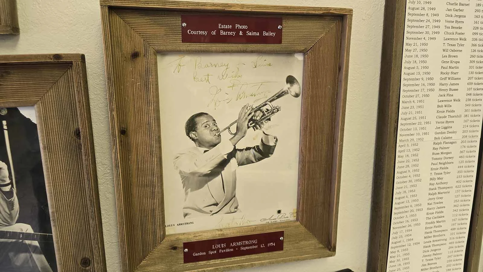 Louis Armstrong was among the famous musicians who played at the Garden Spot Pavilion in Elk Mountain.