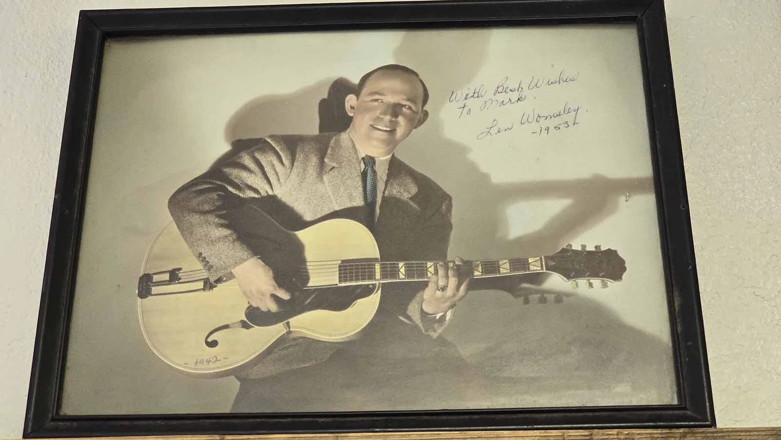 This photograph of Lew Womsley was signed to the eventual owner of the Garden Spot Pavilion, Mark Jackson. It’s displayed in the museum in Elk Mountain.