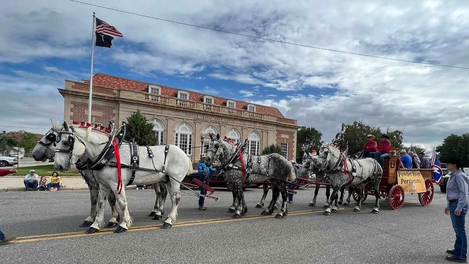 Anyone who’s been to a parade in Wyoming in the past 25 years knows the Powder River Percherons, teams of dapple-gray draft horses that tower over crowds. They bring "a ‘wow’ factor” at up to 2,600 pounds each and 6 feet tall at the withers.