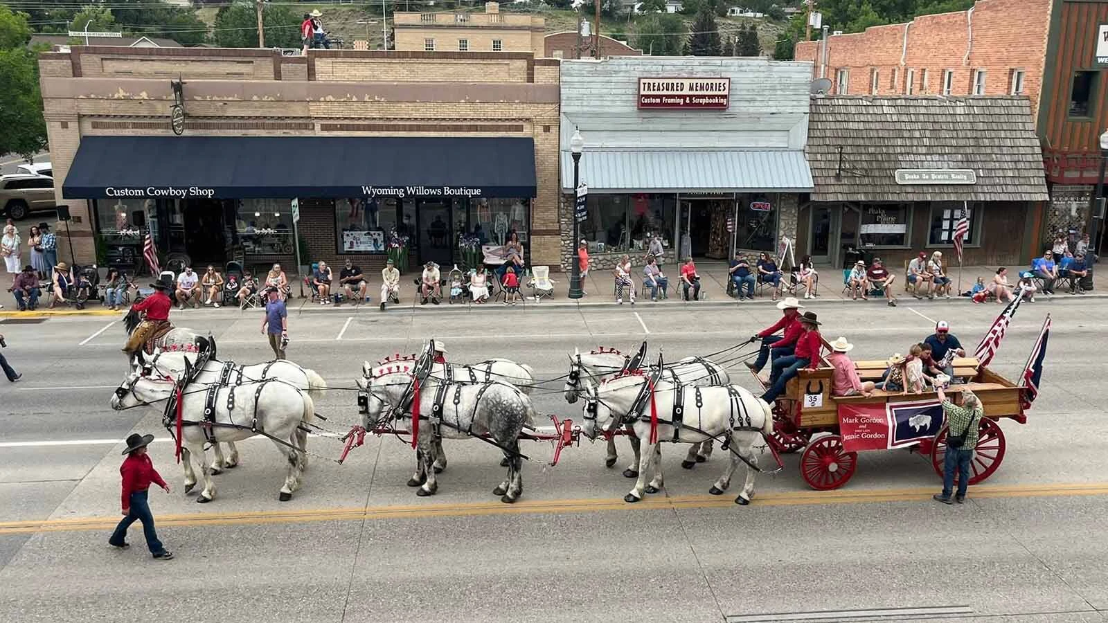 Anyone who’s been to a parade in Wyoming in the past 25 years knows the Powder River Percherons, teams of dapple-gray draft horses that tower over crowds. They bring "a ‘wow’ factor” at up to 2,600 pounds each and 6 feet tall at the withers.