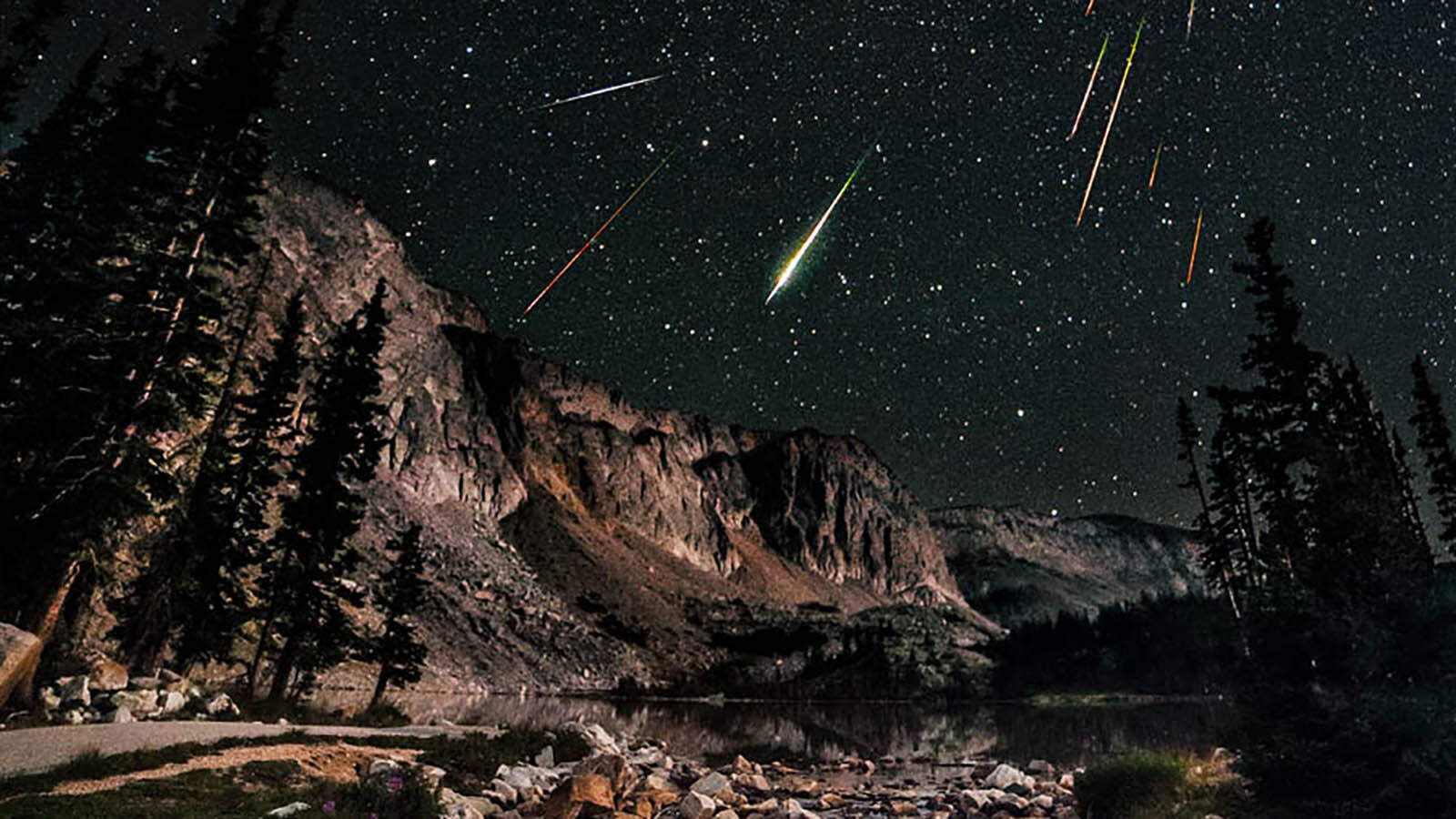 The Presieds Meteor Shower reaches its peak over Wyoming this week, with the best time to see them early Tuesday morning. This composite photo fo 23 images shows the Persieds over the Snowy Range during the 2012 showr.