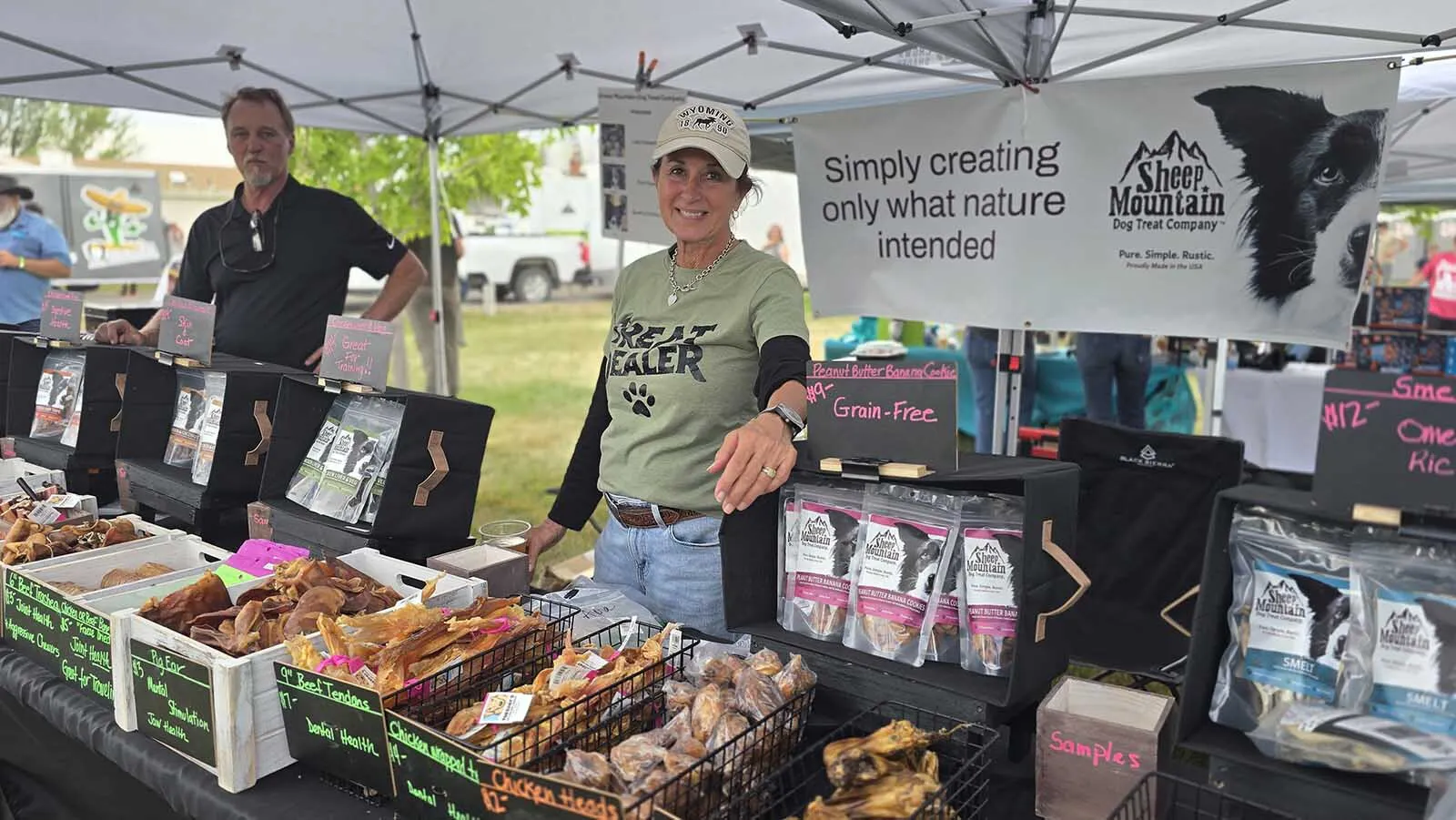 Teresa Hoover, front, makes the many treats sold by her company Sheep Mountain by hand. She's one of many finding the dog treat business to be a lucrative side gig.