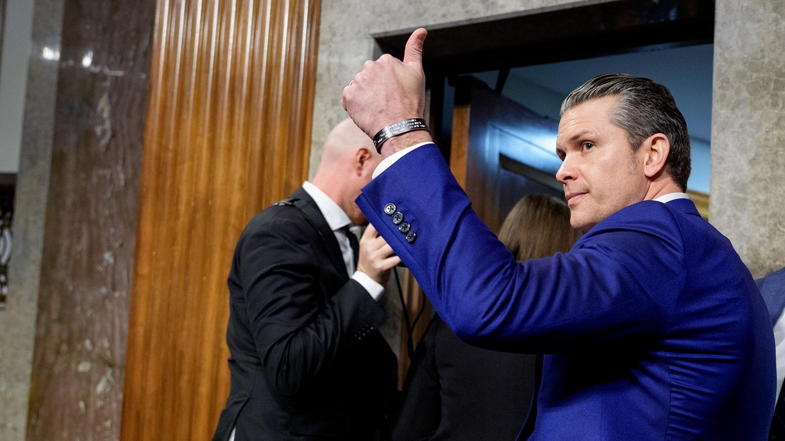 Pete Hegseth, President-elect Donald Trump's pick for Defense secretary, testifies Tuesday for the Senate Armed Services Committe.