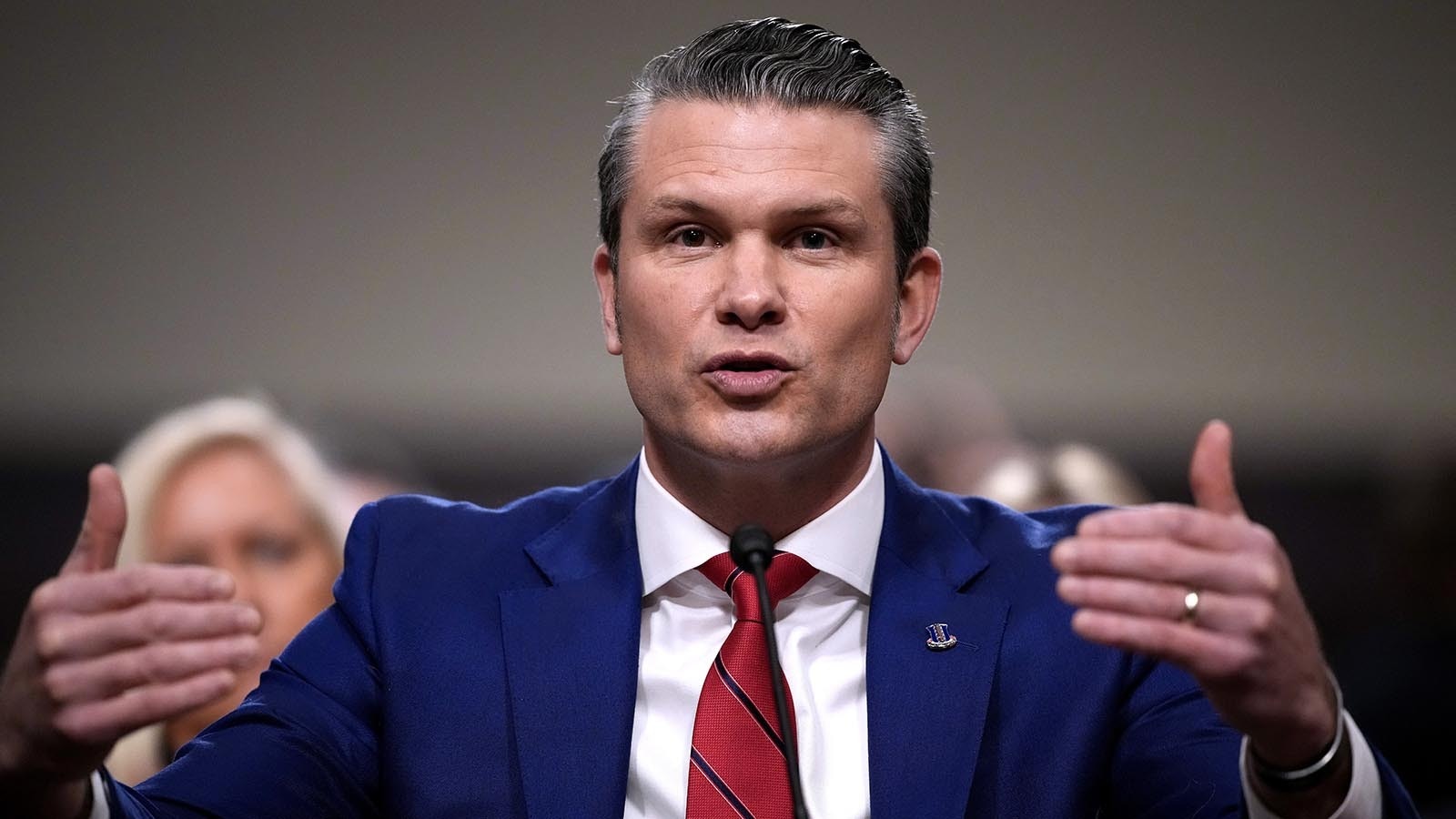 Pete Hegseth, President-elect Donald Trump's pick for Defense secretary, testifies Tuesday for the Senate Armed Services Committe.