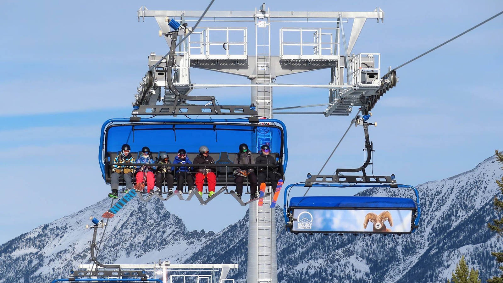 The chairlift at Big Sky resort in Montana.