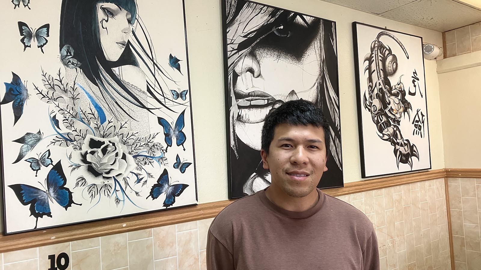 Pho Saigon Manager Hieu Le has painted all of the poster-like artwork that covers the walls at Pho Saigon.