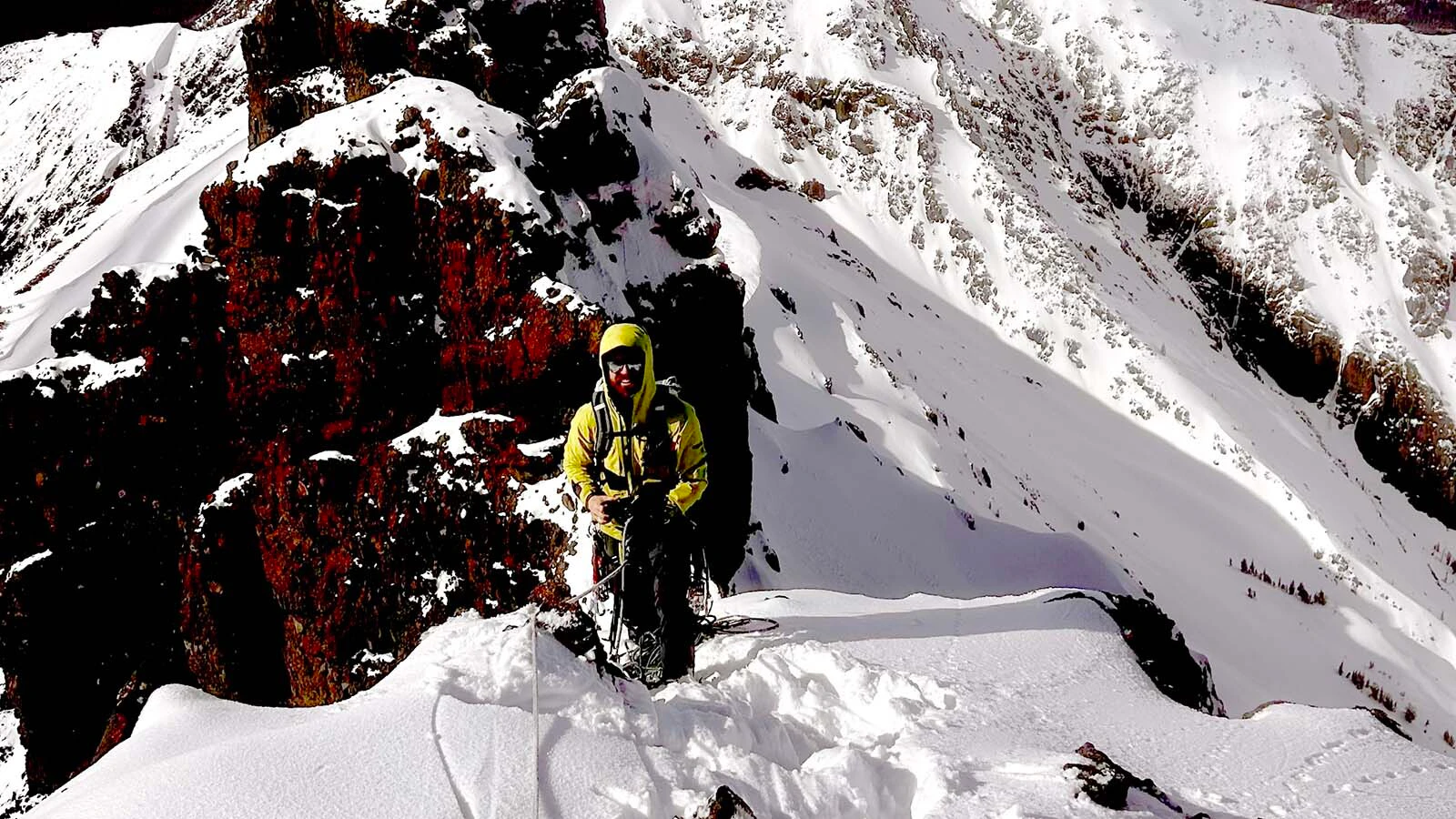 Starting the climb of Index Peak with the North Face of Pilot in the background.