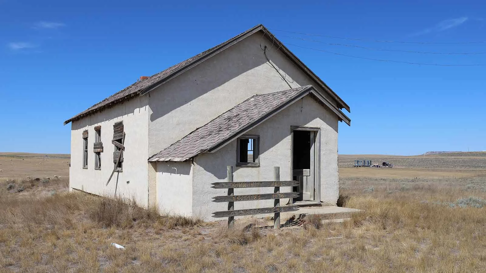 The Pine Tree Community Hall was built with lumber from the Devil’s Tower area.