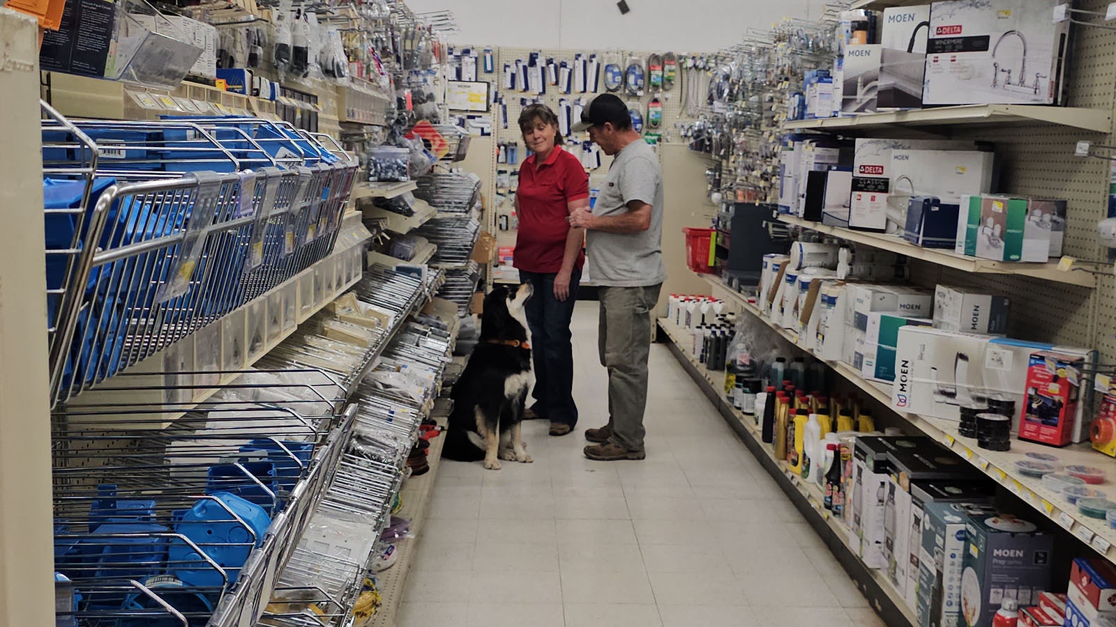 Trish Grove and Coop help a customer find just the right tool at A To Z Hardware in Pinedale.