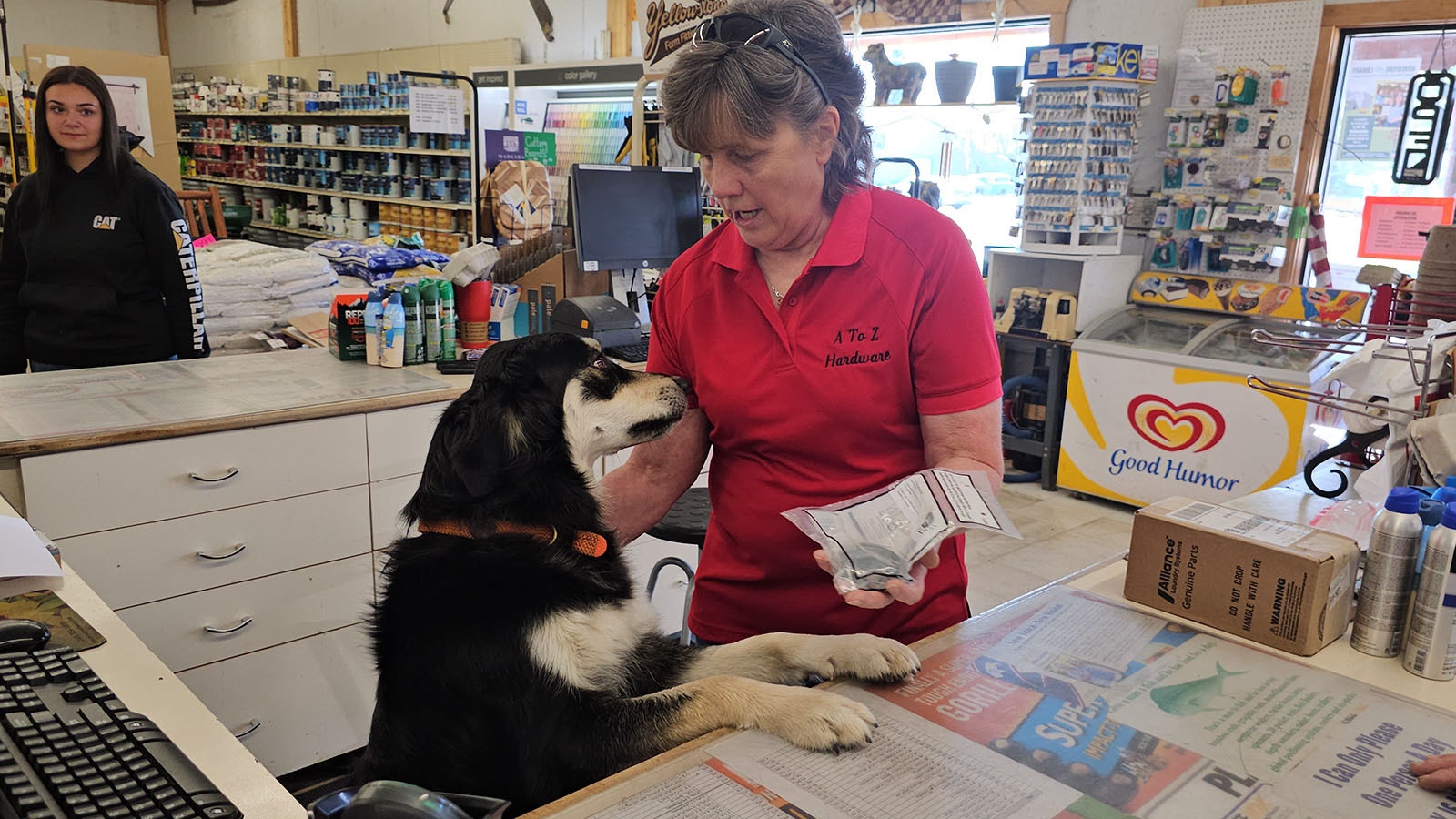 Coop drops off his package and waits for his Scooby Snack.