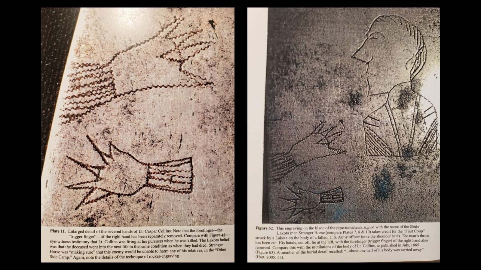 Part of the blade of the tomahawk purchased by Bob Coronato and a friend in 2019 told the story of Caspar Collings death and hands being severed from his body. These photos of pages of the provenance provided for the weapon by expert Mike Cowdrey.