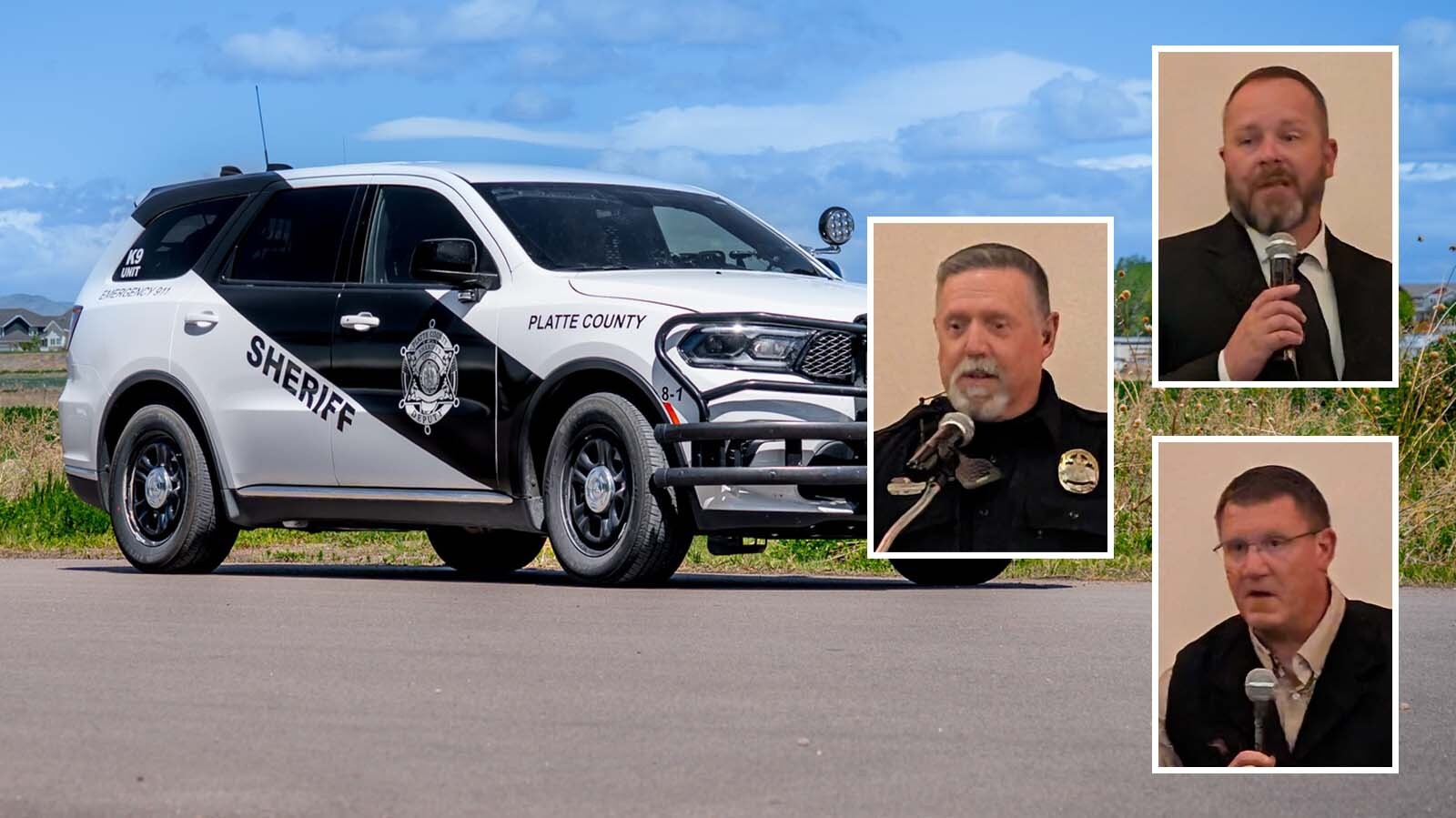 The Platte County Republican Party chose three finalists Monday to be the next county sheriff. They are Guernsey Police Chief Jay Harrison, left, Platte County Emergency Management Coordinator Tony Krotz, top right, and former law enforcement officer Curtis Hofrock.