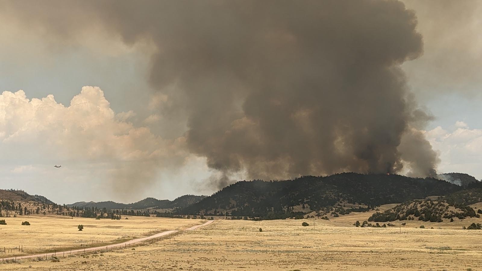 Firefighters continue to battle Wyoming largest active wildfire, the 26,000-acre Pleasant Valley Fire near Hartville just north of Guernsey. As of Saturday morning, it was 30% contained.