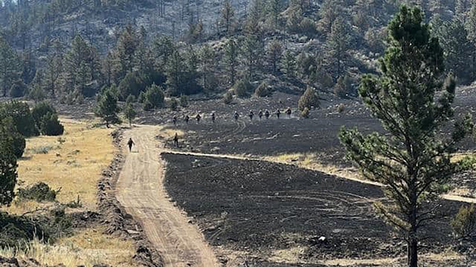 The Pleasant Valley Fire just north of Guernsey, Wyoming, has burned close to 30,000 acres in Gosen and Platte counties.