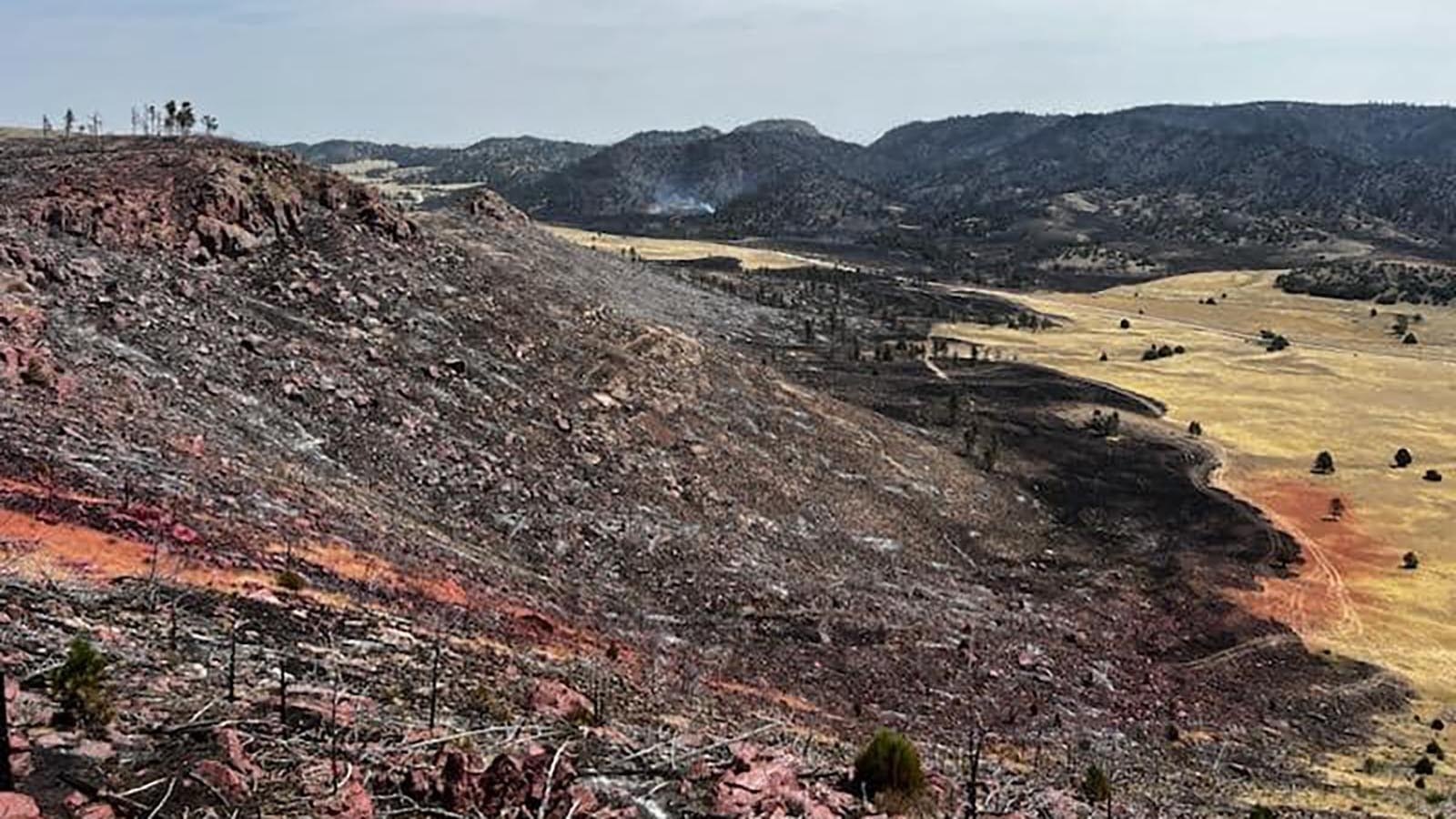 The Pleasant Valley Fire just north of Guernsey, Wyoming, has burned close to 30,000 acres in Gosen and Platte counties.