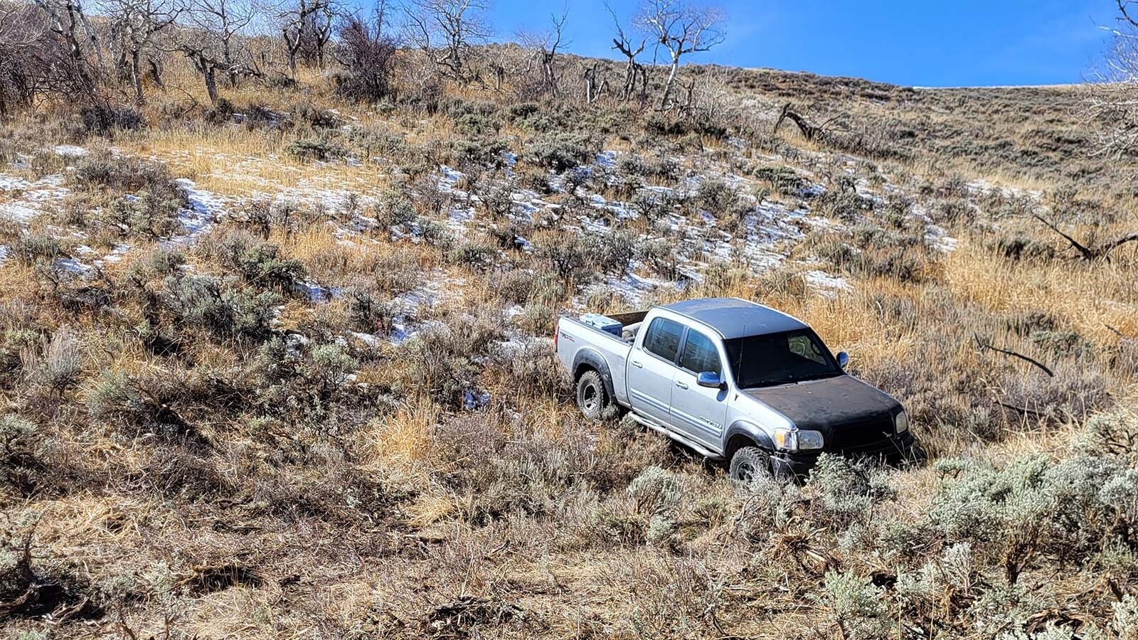This pickup getting stuck in a remote part of Carbon County during this past fall’s elk hunting season set off a chain of events that led to a Rawlins man getting nailed for poaching.