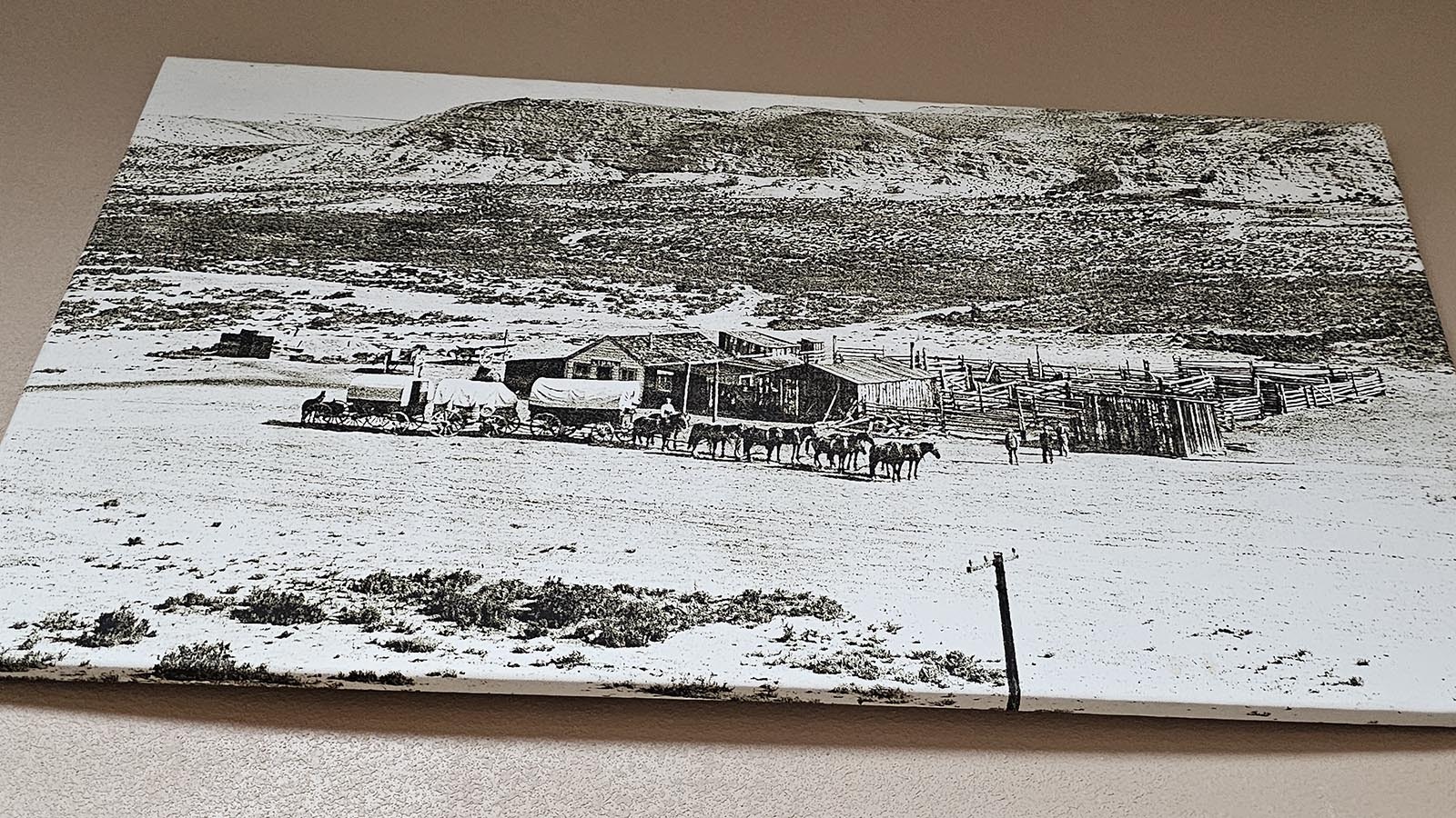 A number of historical photos hang on the walls at the Conoco station at Point of Rocks.