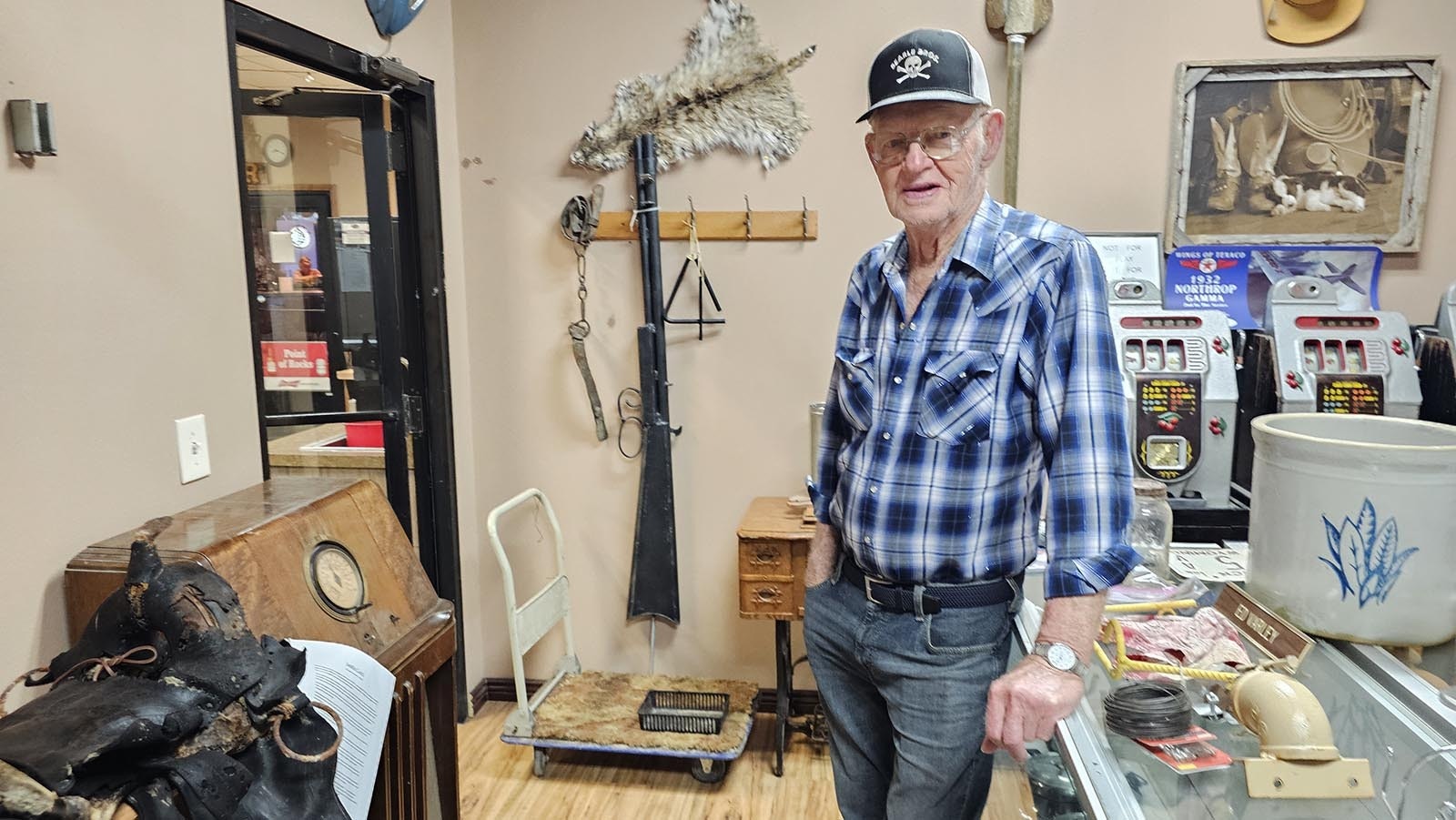 Ed Varley, 88, has built a small museum in the Point of Rocks Conoco Station. The relics range from things people have given him to display to things he's found himself while exploring an area he loves.