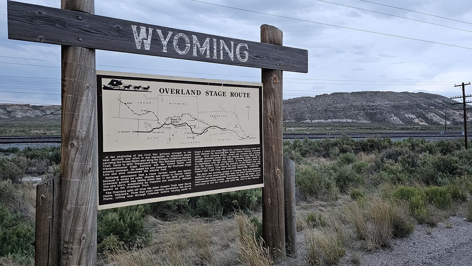 The Overland Stage Route passed by Point of Rocks, and the stage stop is still standing, somewhere across the railroad tracks.