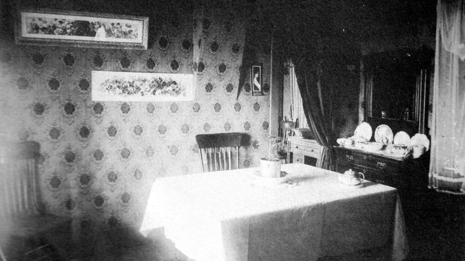 A dining area in the house Jackson Pollock was born in on the Watkins Ranch in Cody, Wyoming.