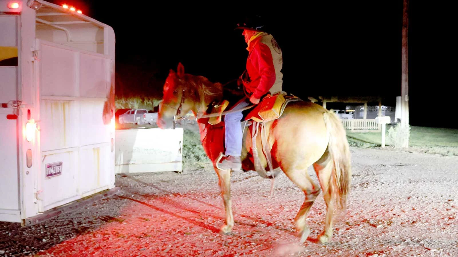 A rider gets ready to carry the mail early Friday morning.