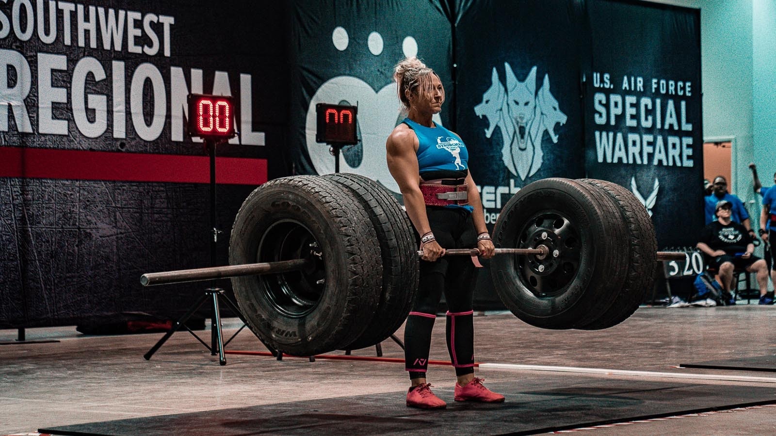 A 405-pound monster dead lift, a personal record for Porshia Birdsley at the Official Strongman Games Southwest Regional.