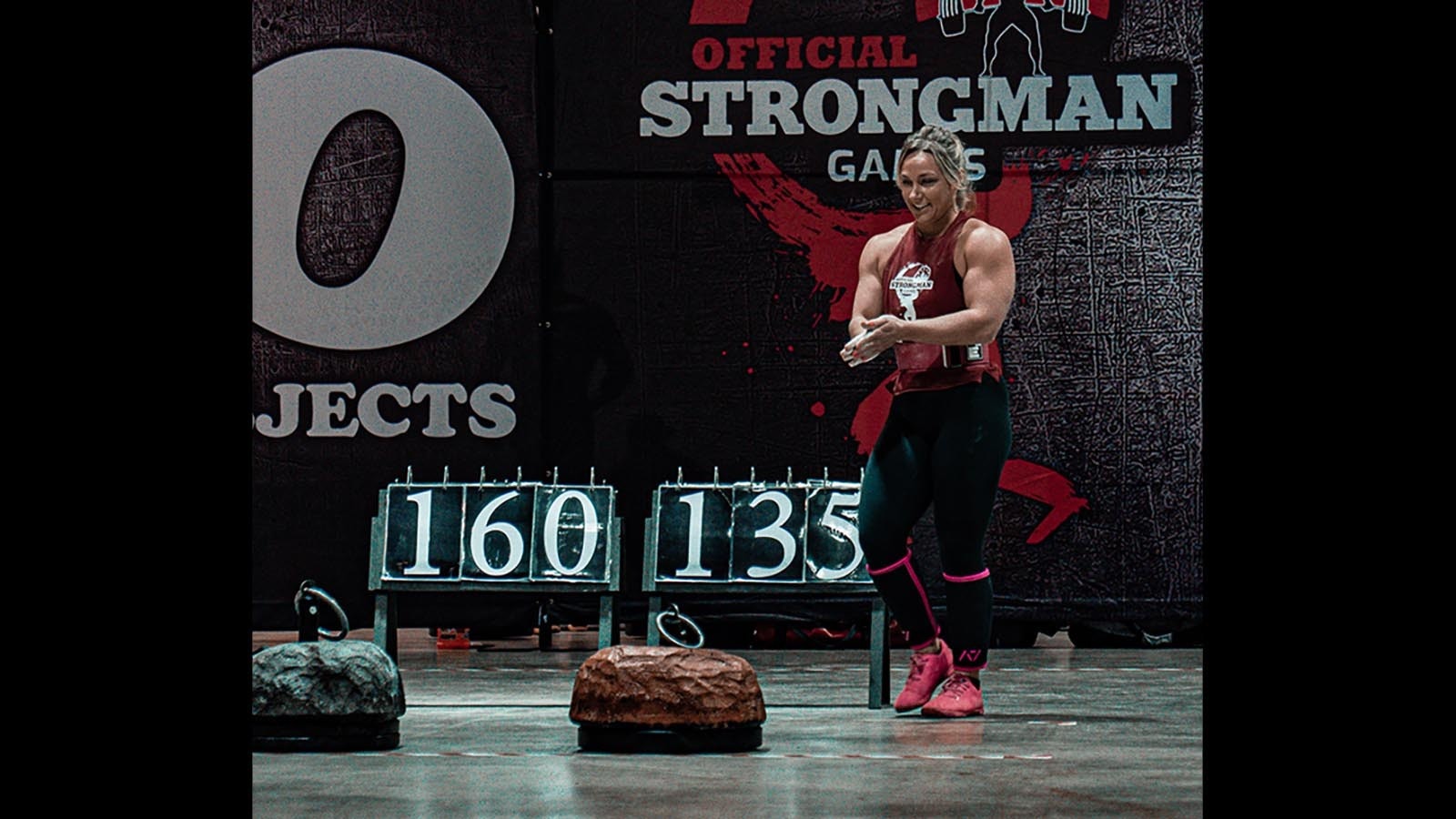 Preparing to begin the Nicol walking stone carry competition in the Official Strongman Games Southwest Regional.