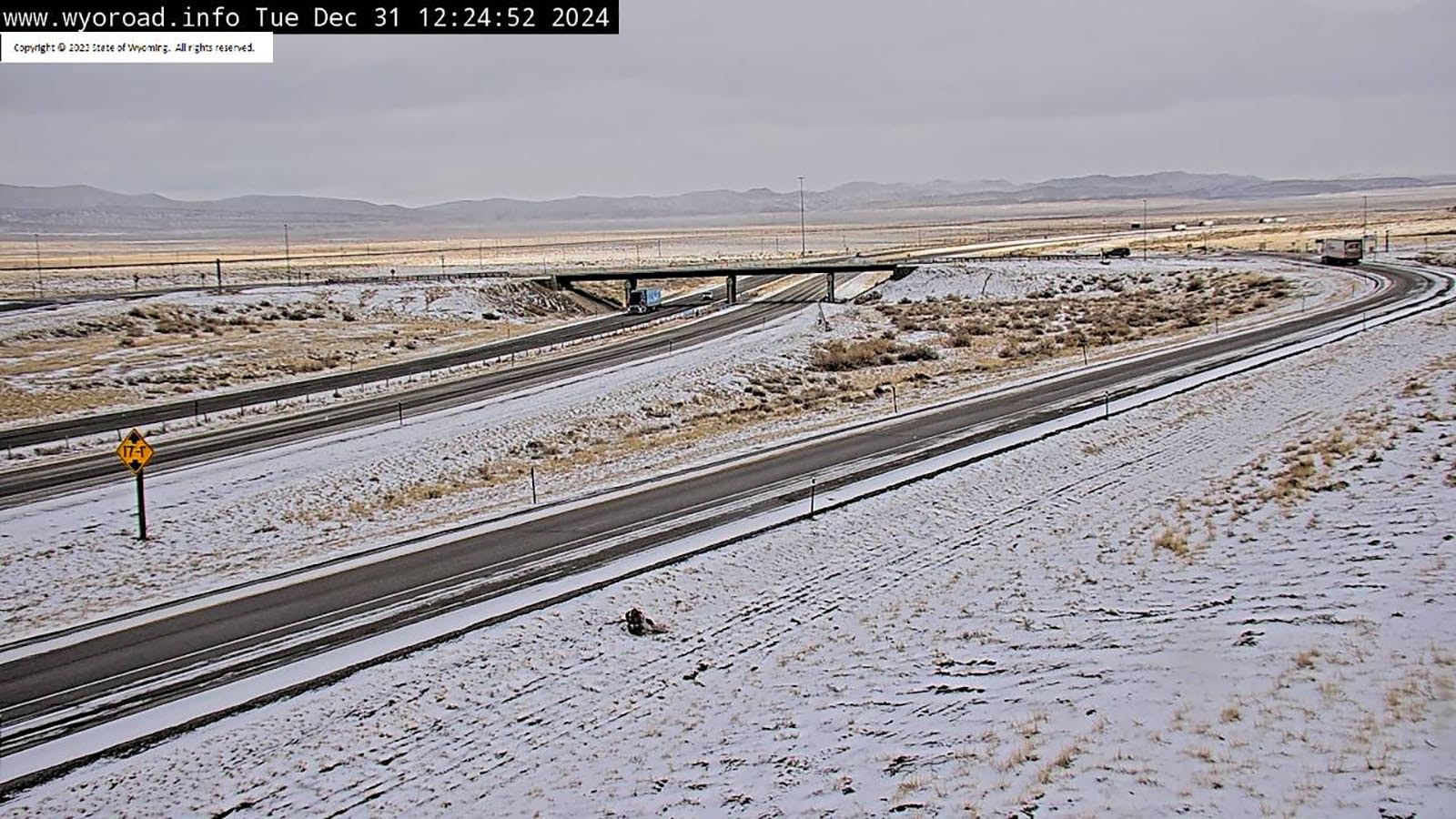 A view of one of the Sinclair exits along I-80 from a webcam without any obstruction.