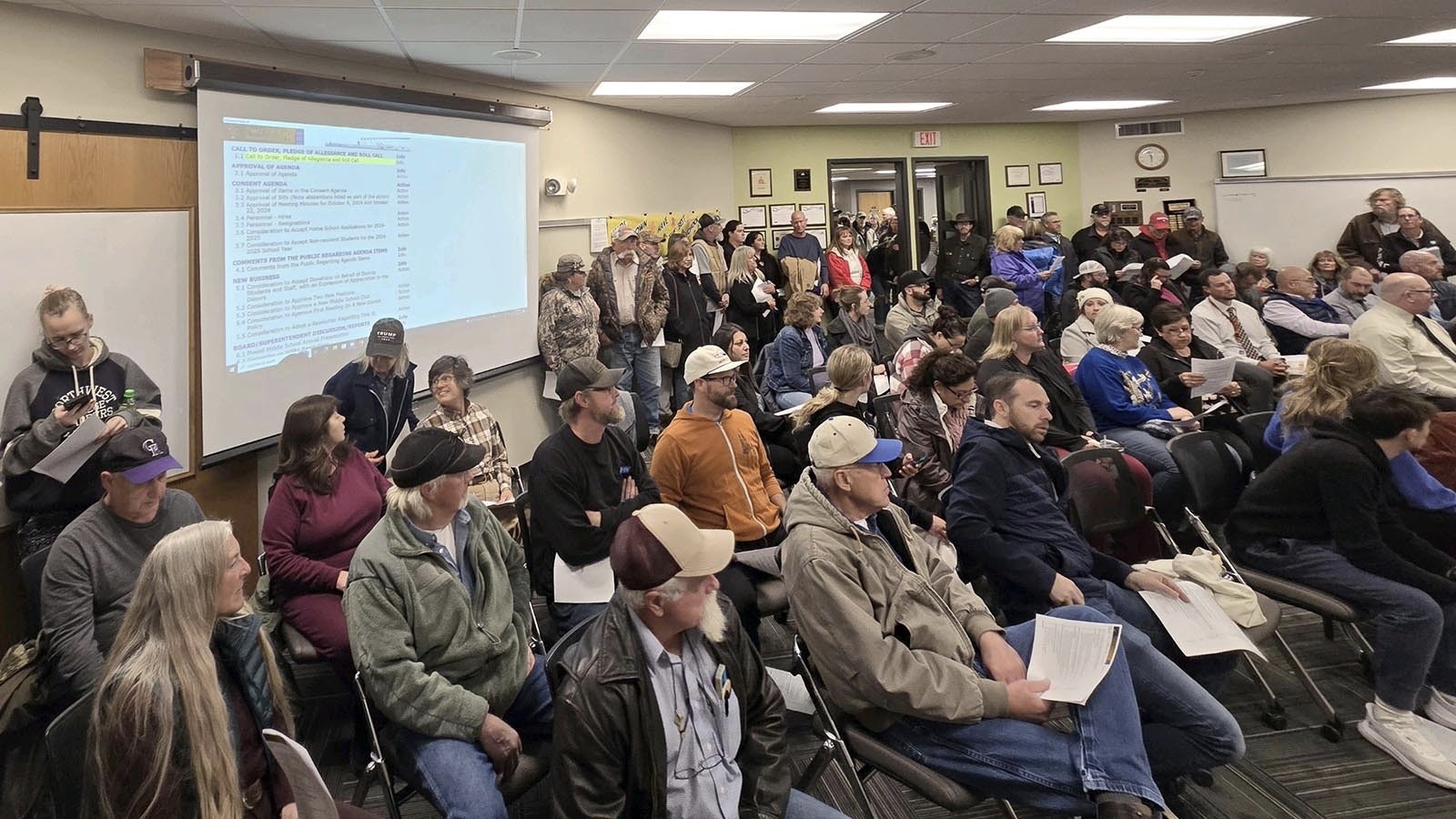 It was a packed house for the Park County School District 1 board meeting Tuesday, Nov. 12, 2024, for its discussion of separating bathroom usage in schools by sex.