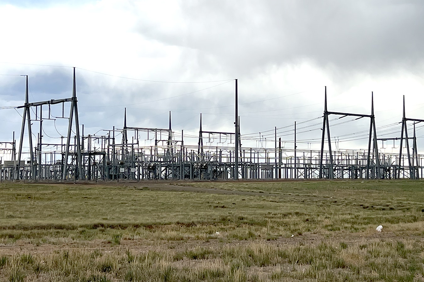 An electric substation north of Laramie, Wyoming.