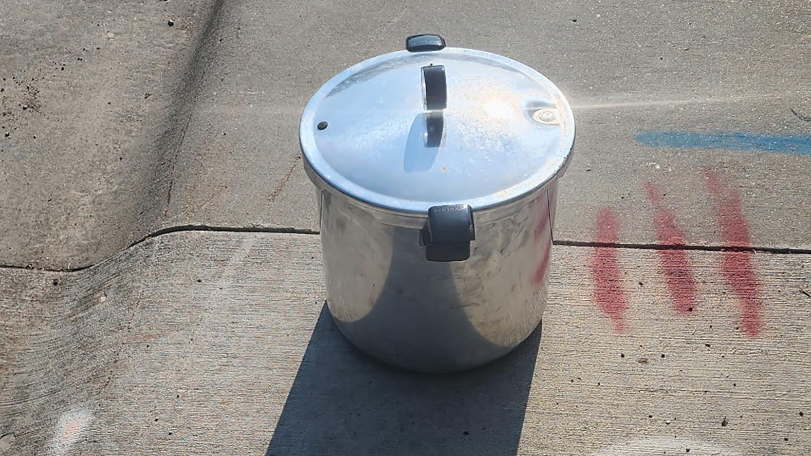 The photo of the pressure cooker that Paradise Valley resident Mehdia Wurtz sent to her husband on Monday to see if they should report the container.