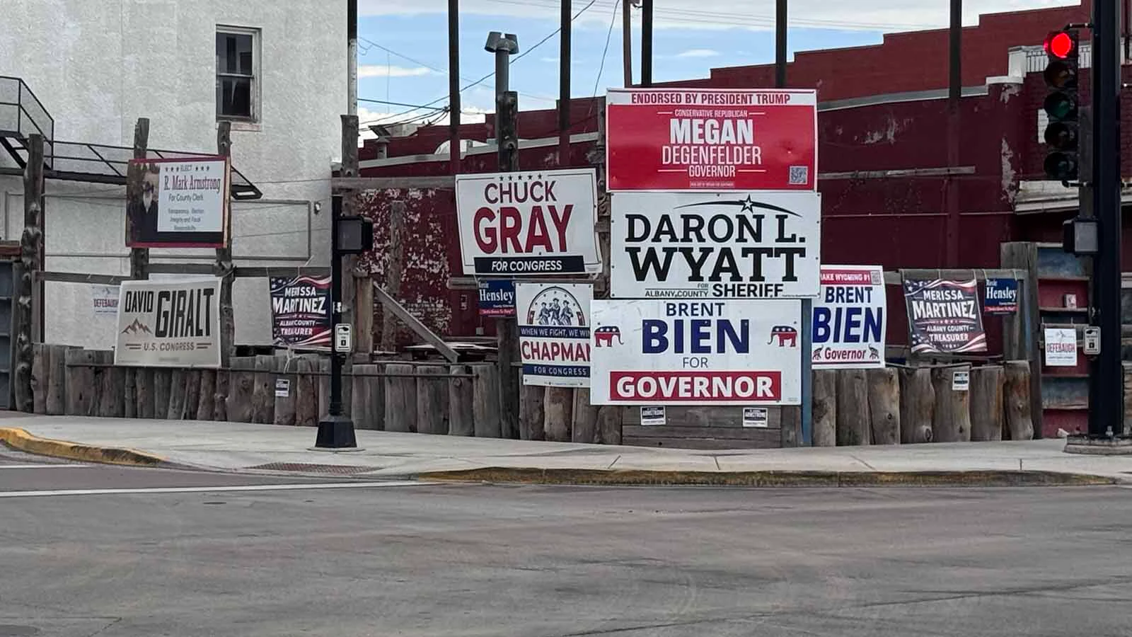 The corner of Third Street and Grand Avenue in downtown Laramie.