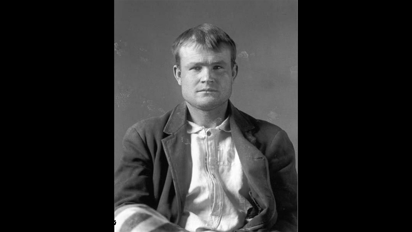 Claiming to be “George Cassidy,” Butch Cassidy was incarcerated at the Wyoming Territorial Prison in 1894. As part of his intake, a mug shot was taken and his vital statistics recorded. He lied about his real name and birthplace.