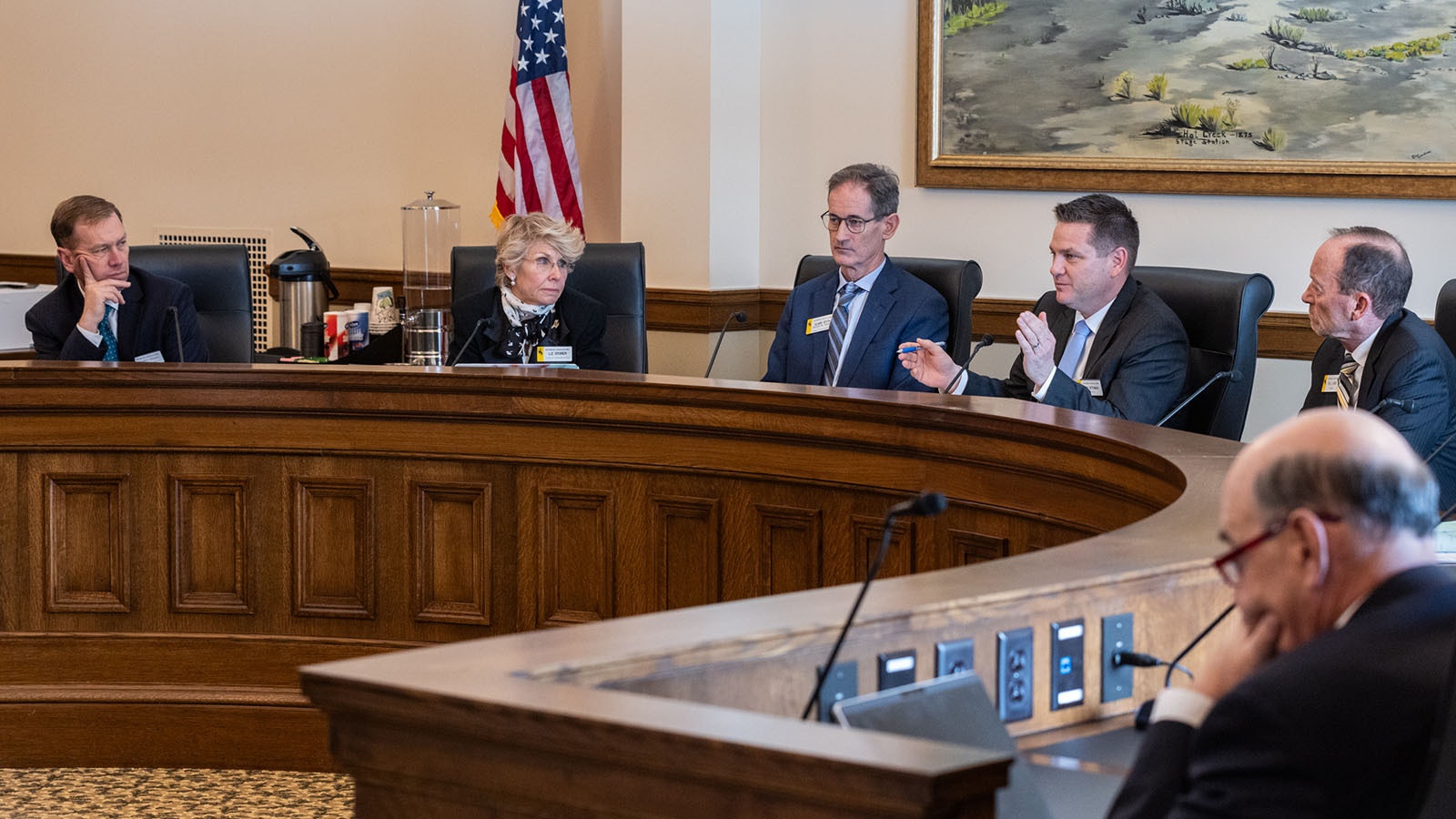 Members of the Joint Conference Committee debate property tax legislation Friday prior to passing the next biennial budget.