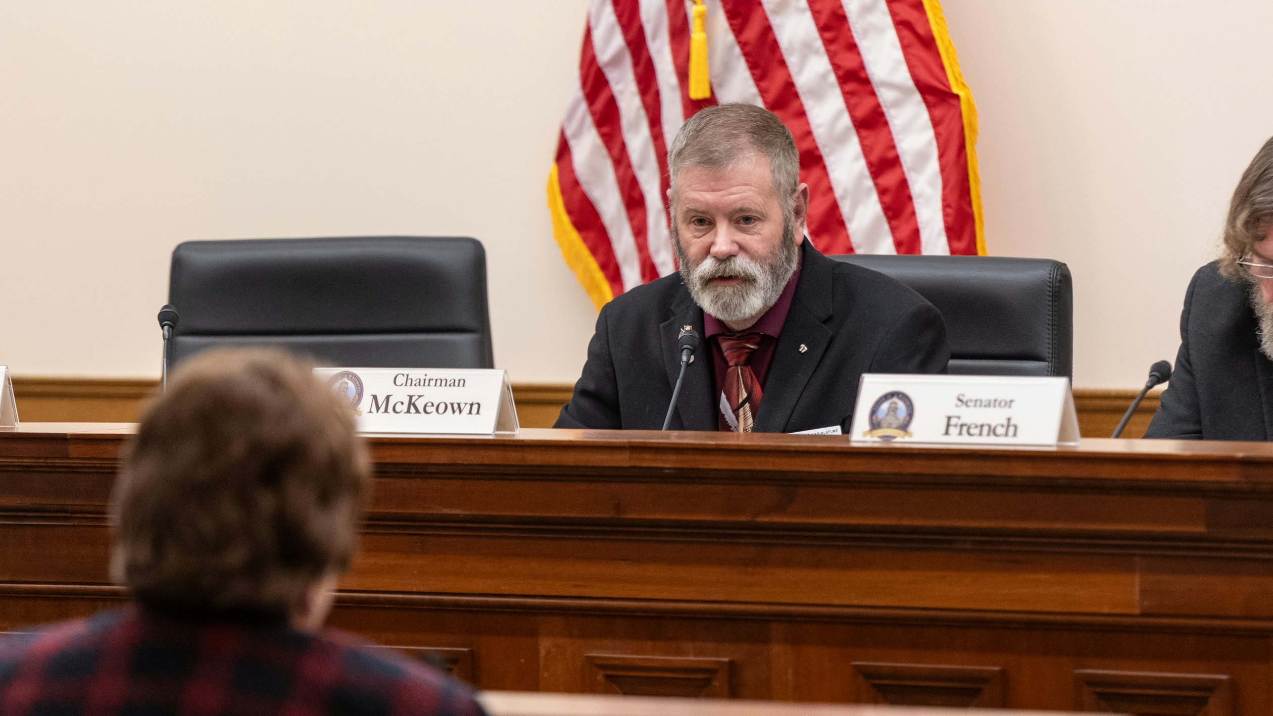 Sen. Troy McKeown, R-Gillette, during a Feb. 21, 2025, Senate Revenue Committee meeting during a discussion of property taxes.