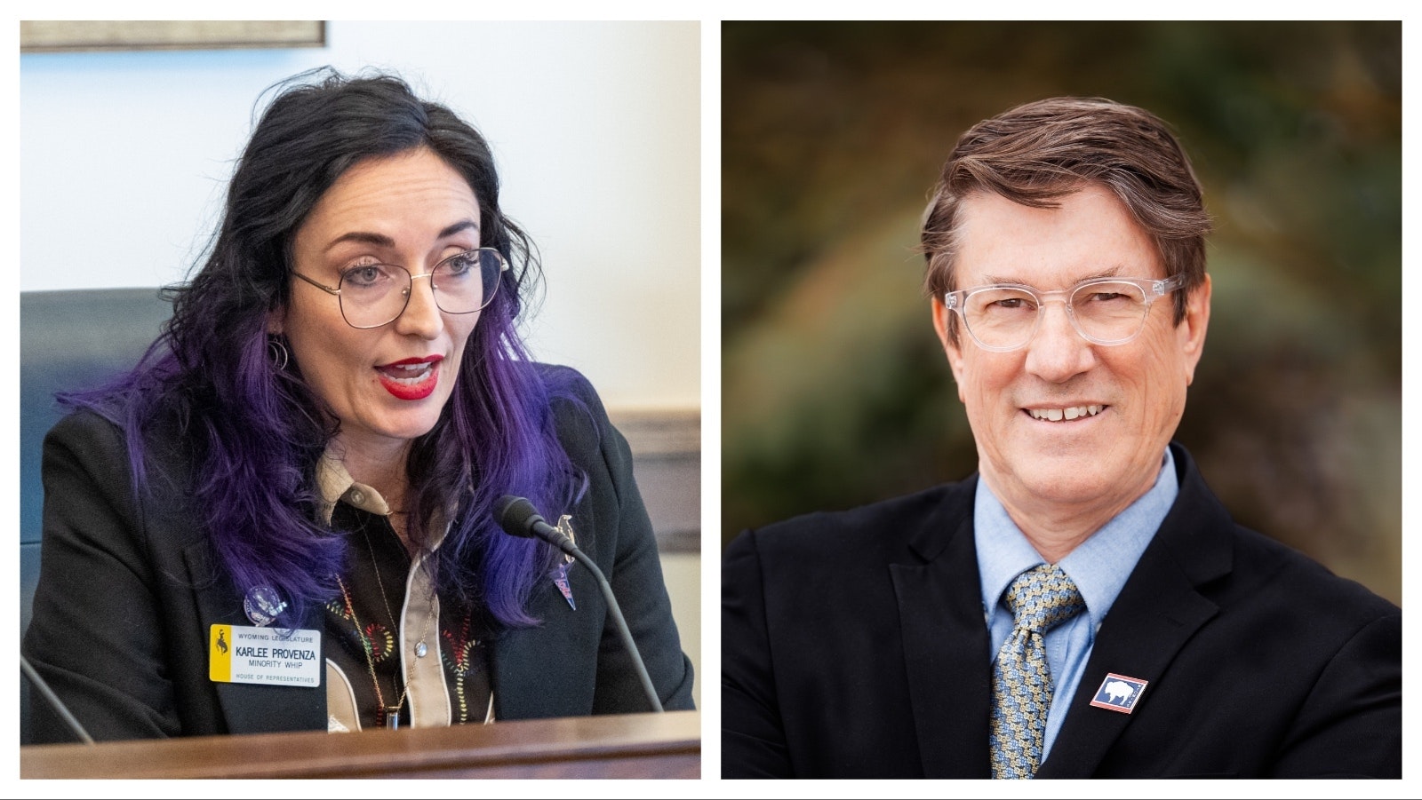 State Rep. Karlee Provenza, left, and challenger Paul Crouch.