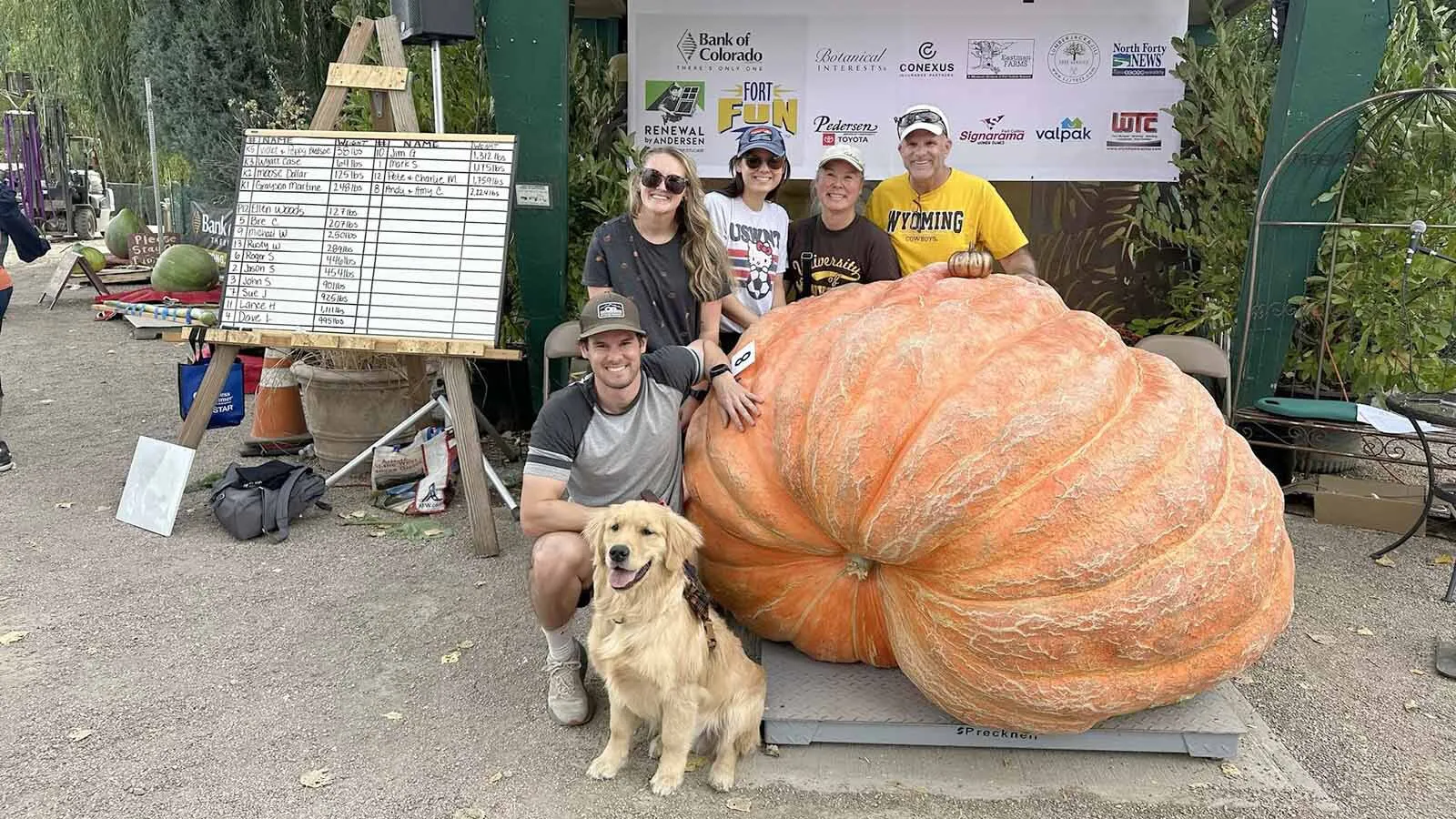 The Corbins' 2,224-pound pumpkin is their fourth to set a Wyoming state record.