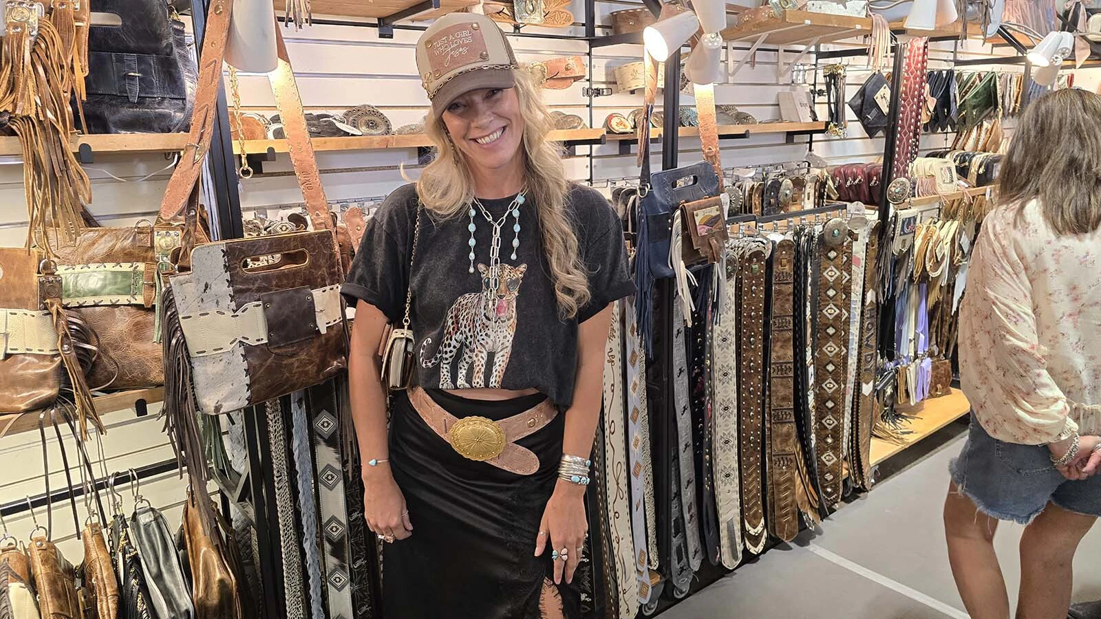 Dixie Berger in her booth at Cheyenne Frontier Days.