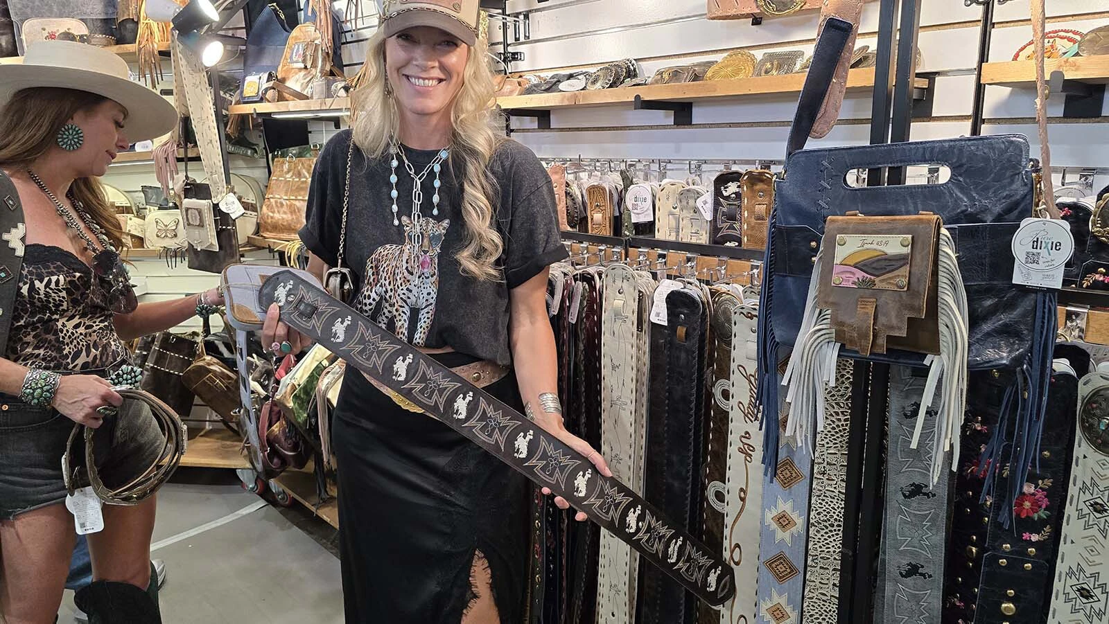 Dixie Berger holds up the belt that started it all.