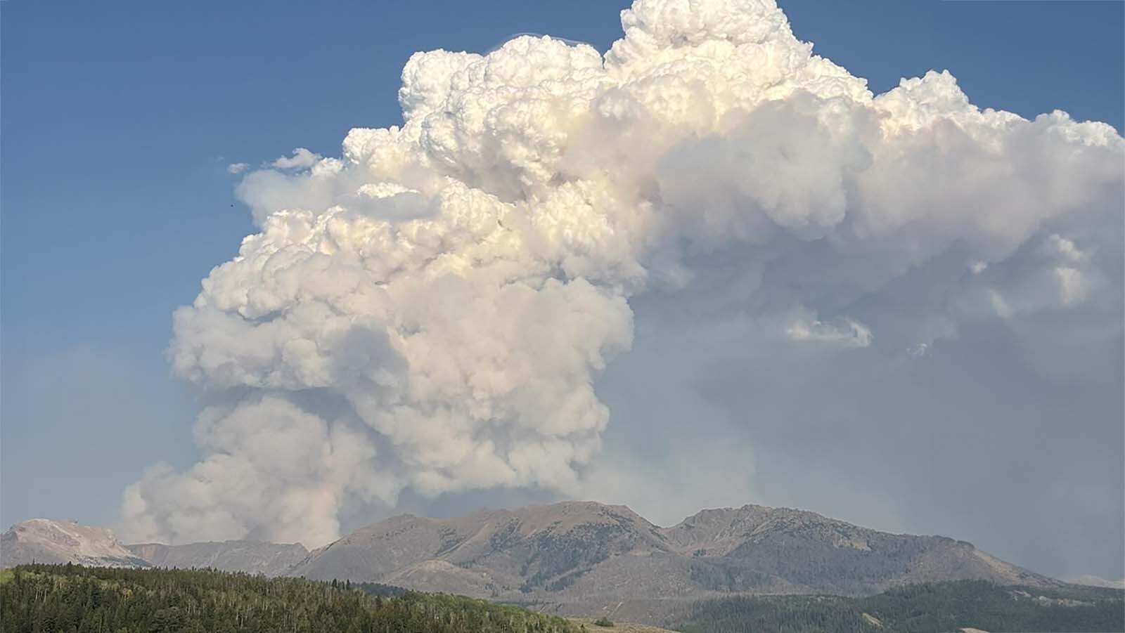 Along with smoke, the Dollar Lake Fire is throwing up some pretty impressive pyrocumulus clouds. That happens when wildfires actually create their own clouds, looking like giant white pillows on top of dirty, gray smoke plumes.