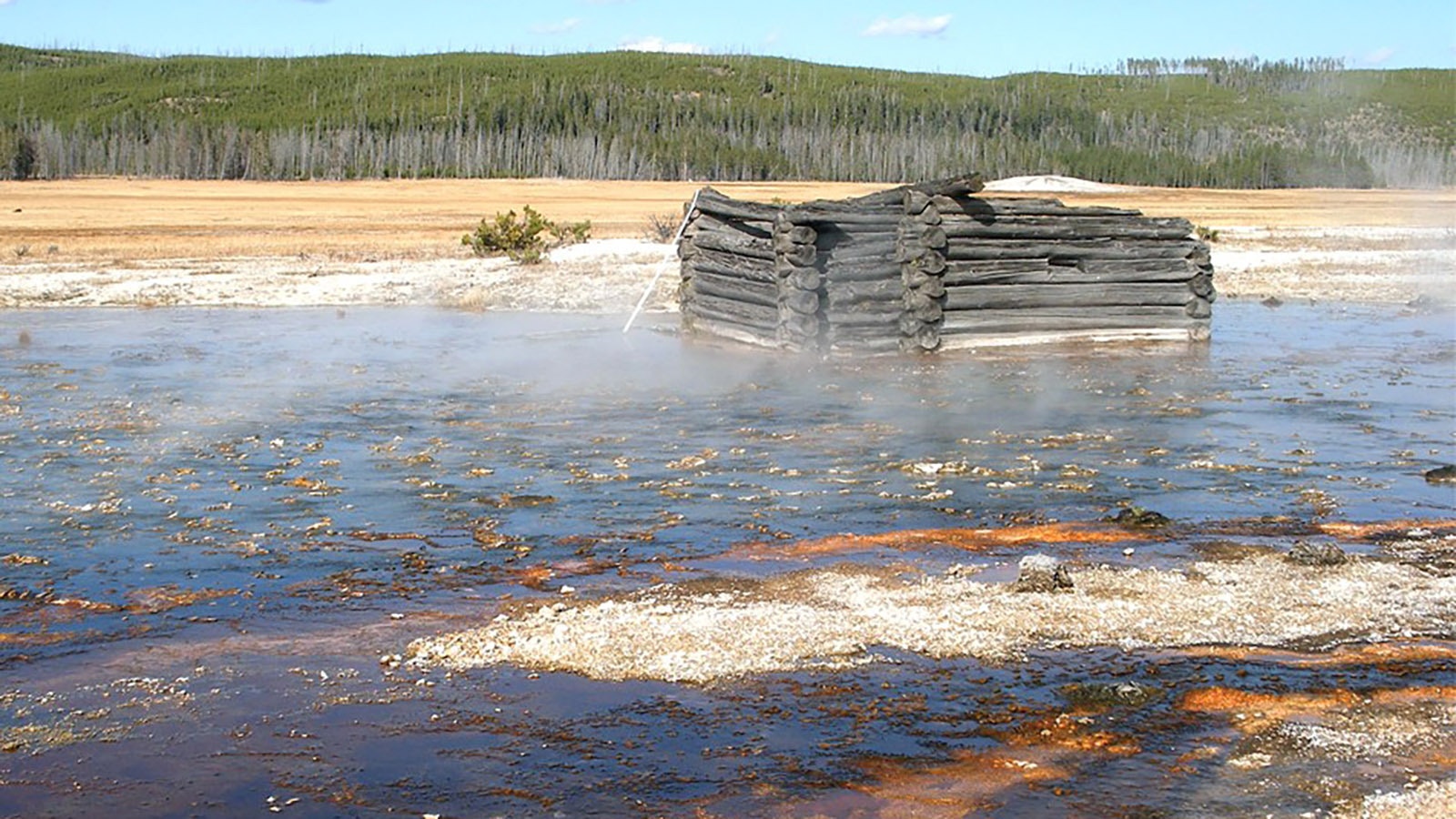 Construction of the Queen's Laundry Bath House started in 1881, but it was never finished. Nevertheless, it's still standing as the oldest building in Yellowstone National Park, and the first structure ever built for public use in a national park.