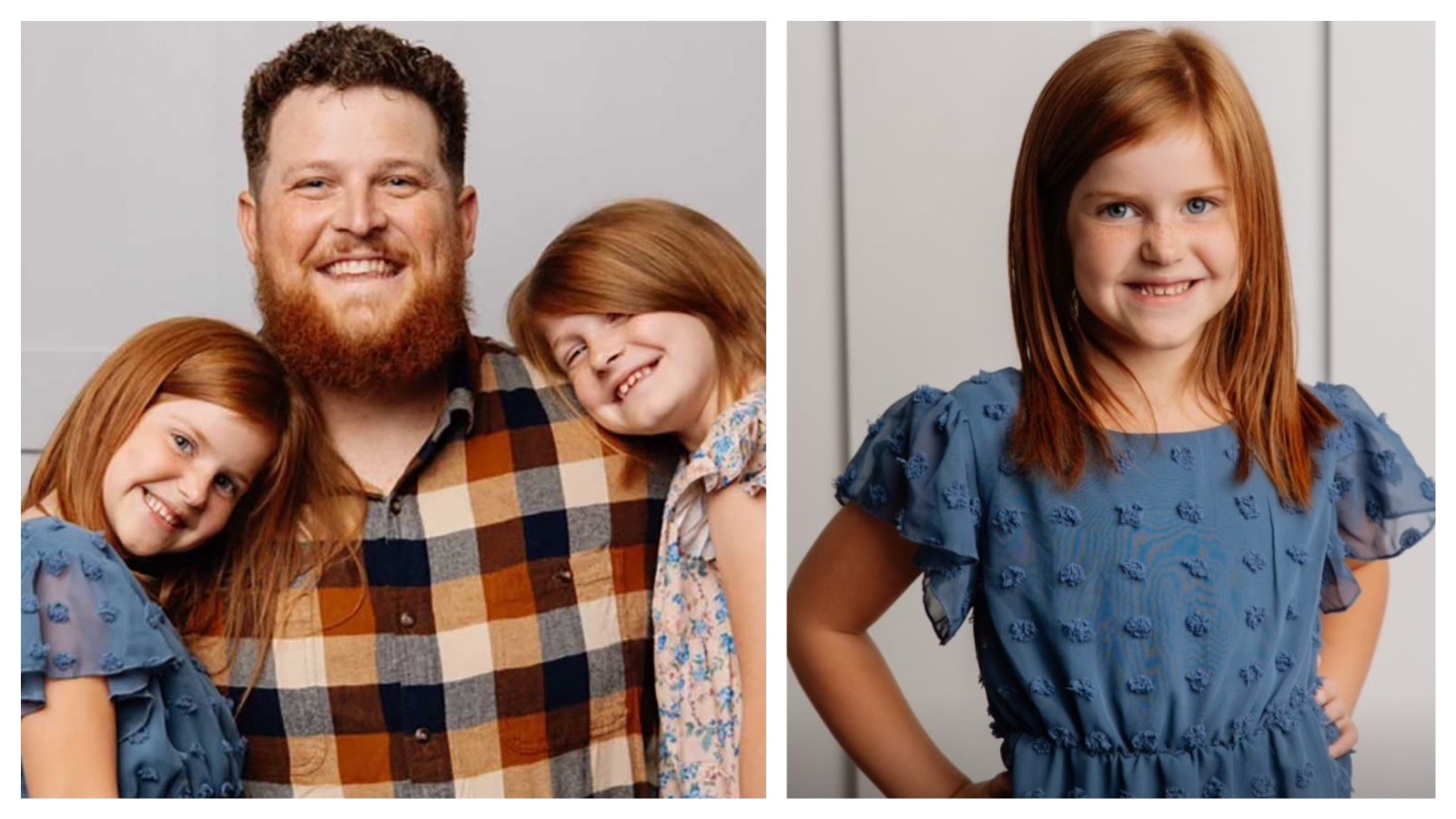 Quinn Blackmer with his two daughters Brailey, right, and Olivia. Both were shot Monday, Feb. 10, 2025. Brailey, 9, died, while Olivia, 7, is fighting for her life in a Salt Lake City hospital.