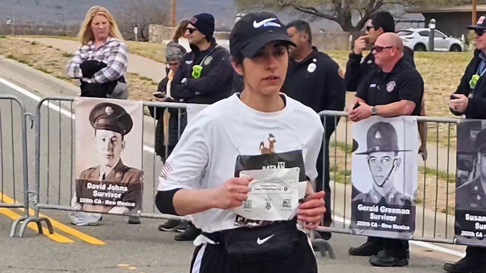 Doctoral student and UW ROTC cadet Bryana Funk took third place in the women's category at the 35th Bataan Memorial Death March in New Mexico on March 16.