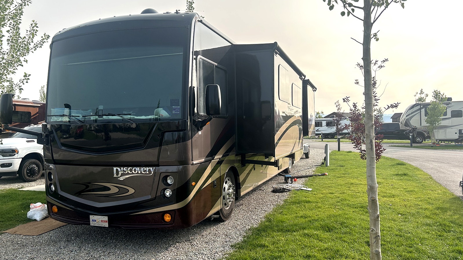 Dave Campbell lives full-time in this 41-foot Fleetwood Discovery motor home.