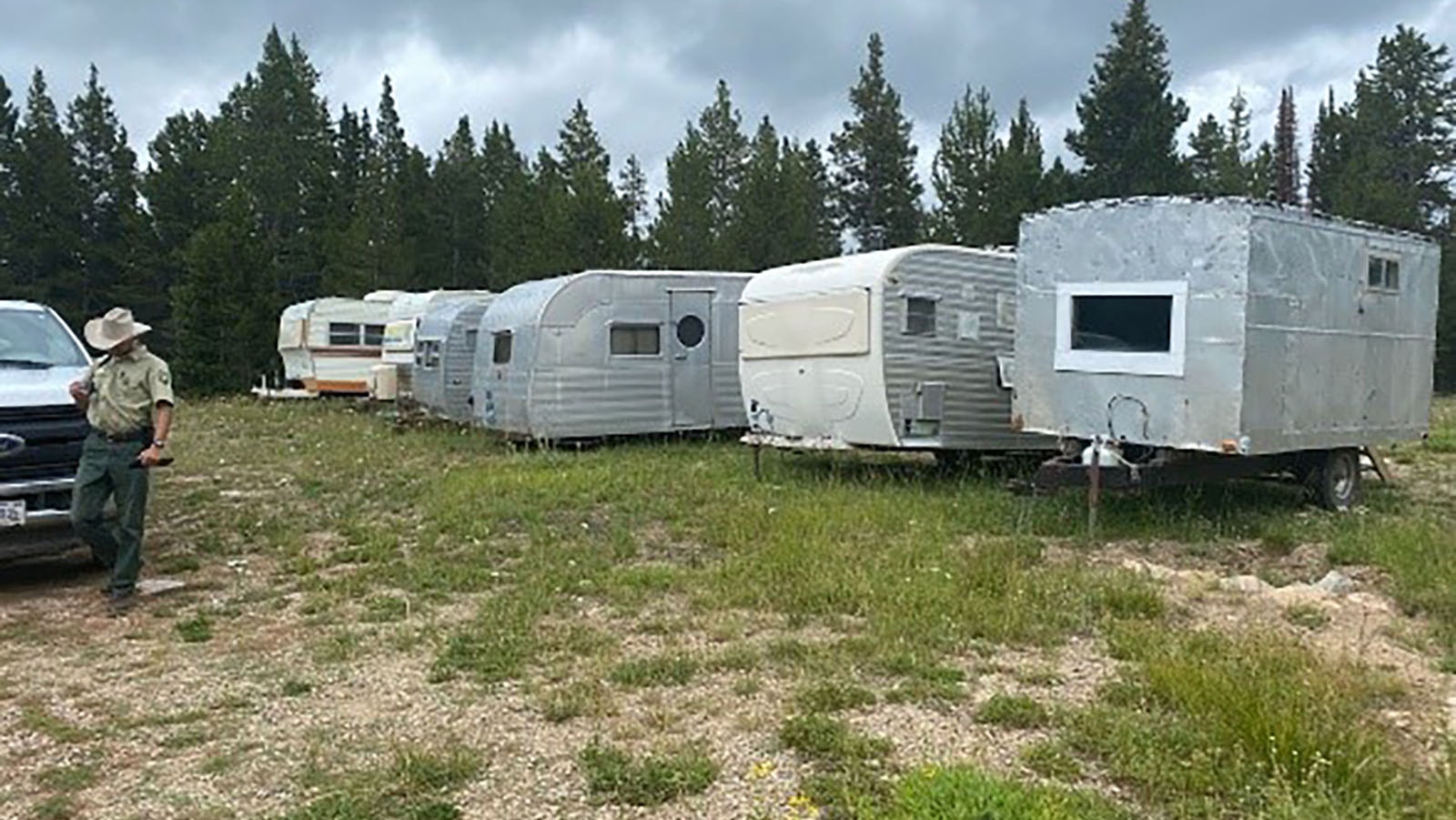 Some campers have been left sitting on Forest Service property near Greybull for so long, animals have started moving into them, and the agency wants the campers gone.