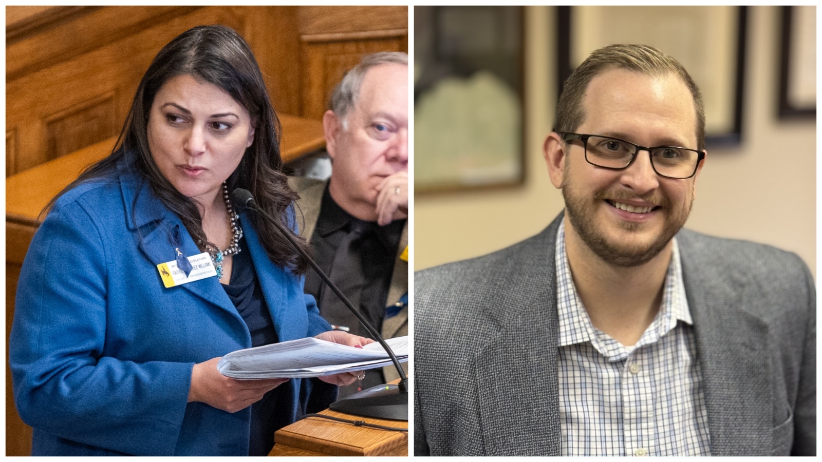 State Rep. Rachel Rodriguez-Williams, R-Cody, and challenger David Hill.