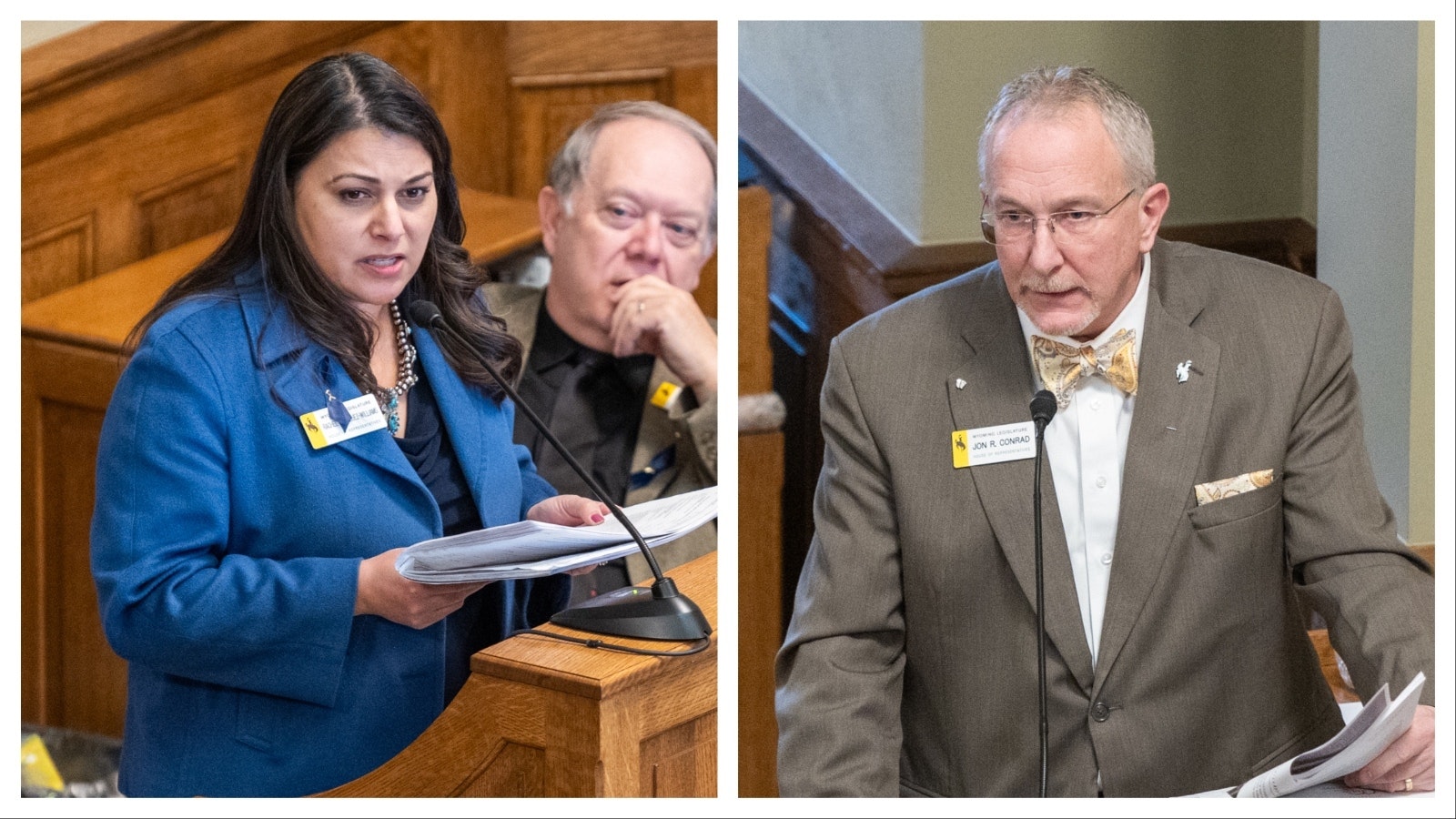 State Reps. Rachel Rodriguez-Williams, R-Cody, and Jon Conrad, R-Mountain View.