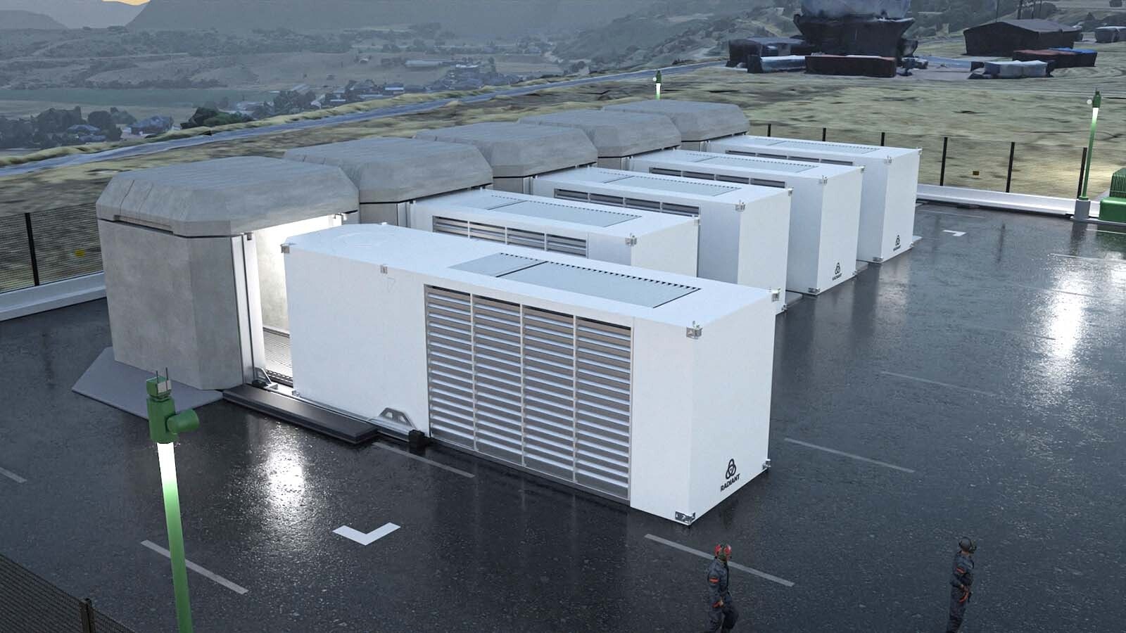 A rendering of Radiant Kaleidos Reactors installed on a U.S. Air Force Base.